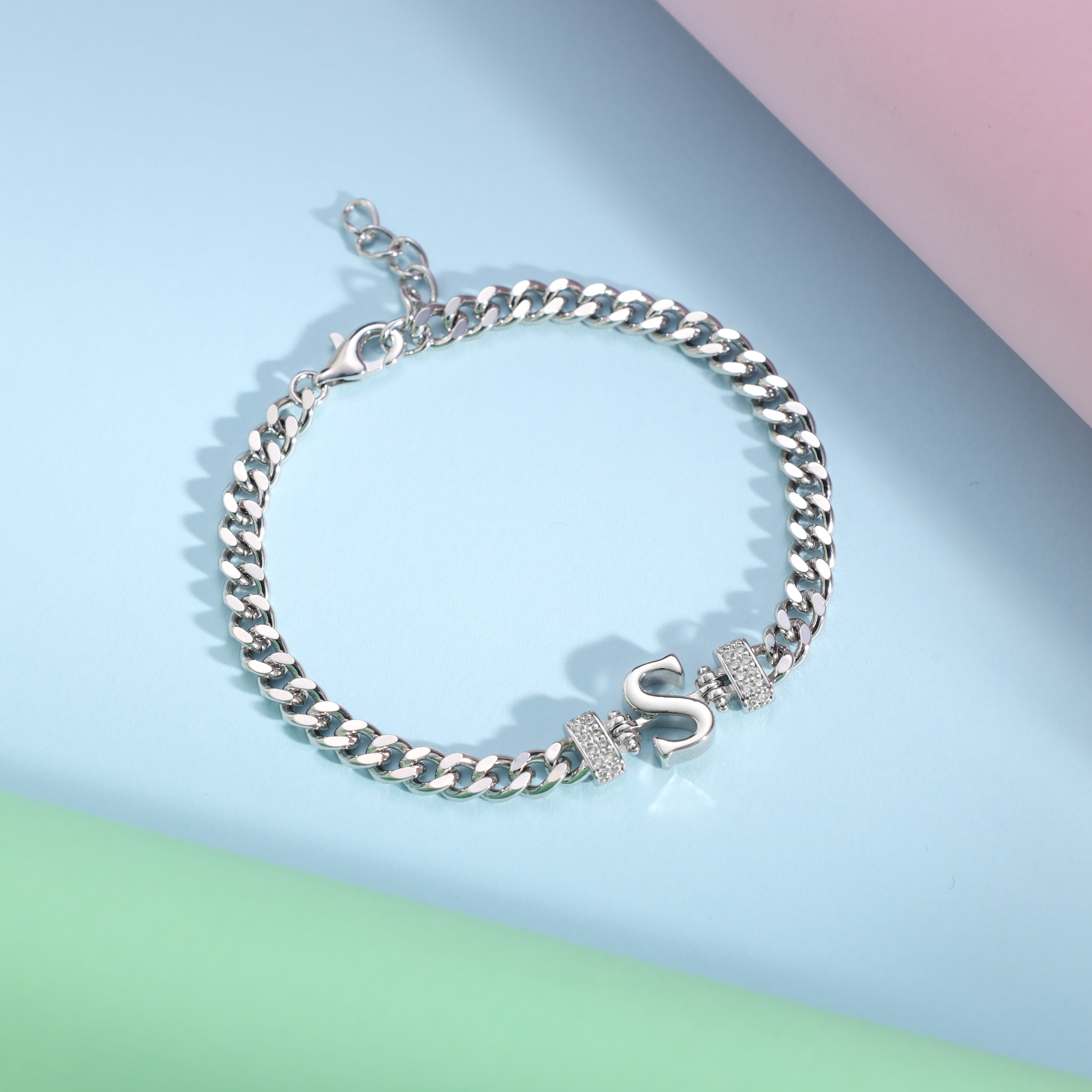 Damen Panzerkette Armband mit Buchstaben A-Z - Taipan Schmuck