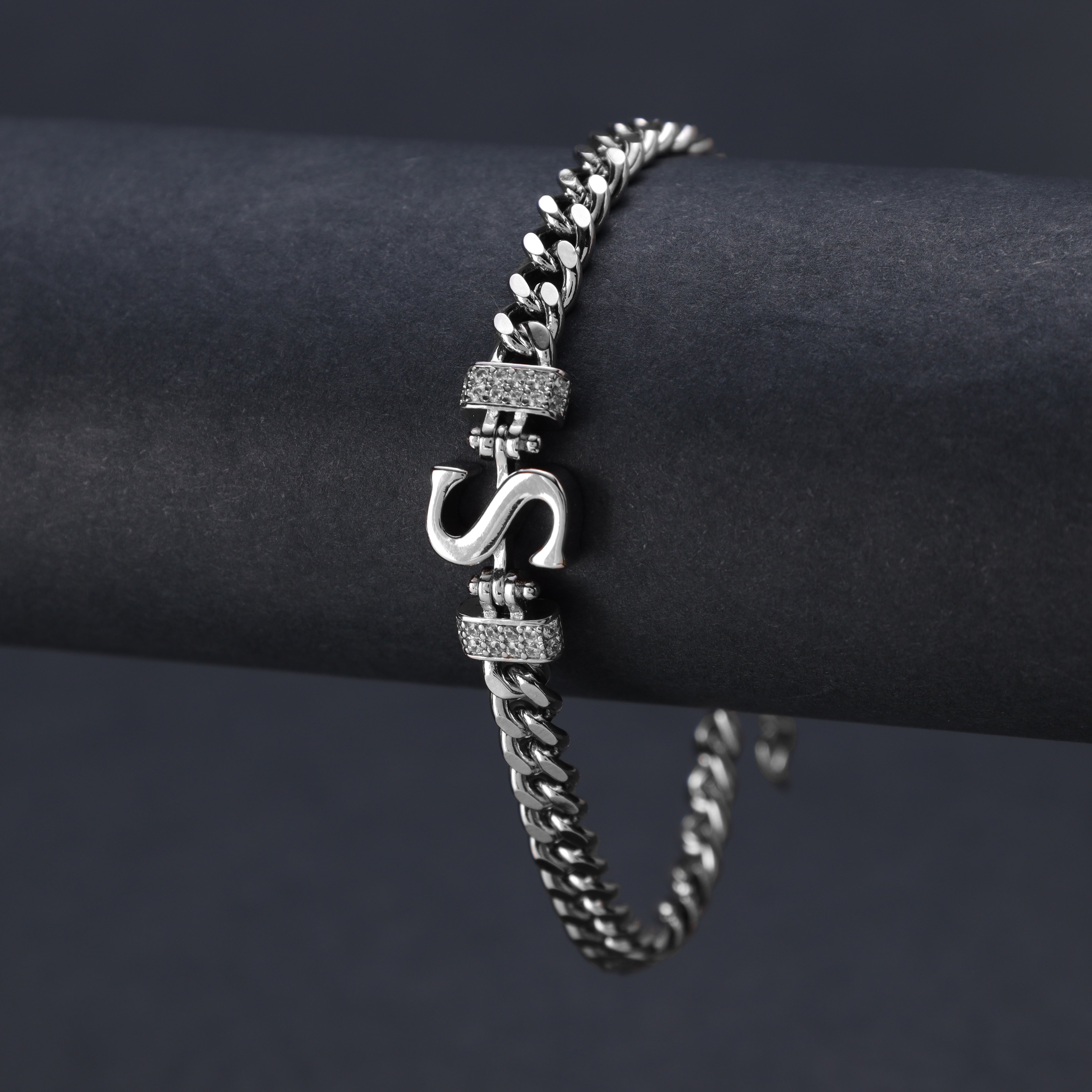 Damen Panzerkette Armband mit Buchstaben A-Z - Taipan Schmuck