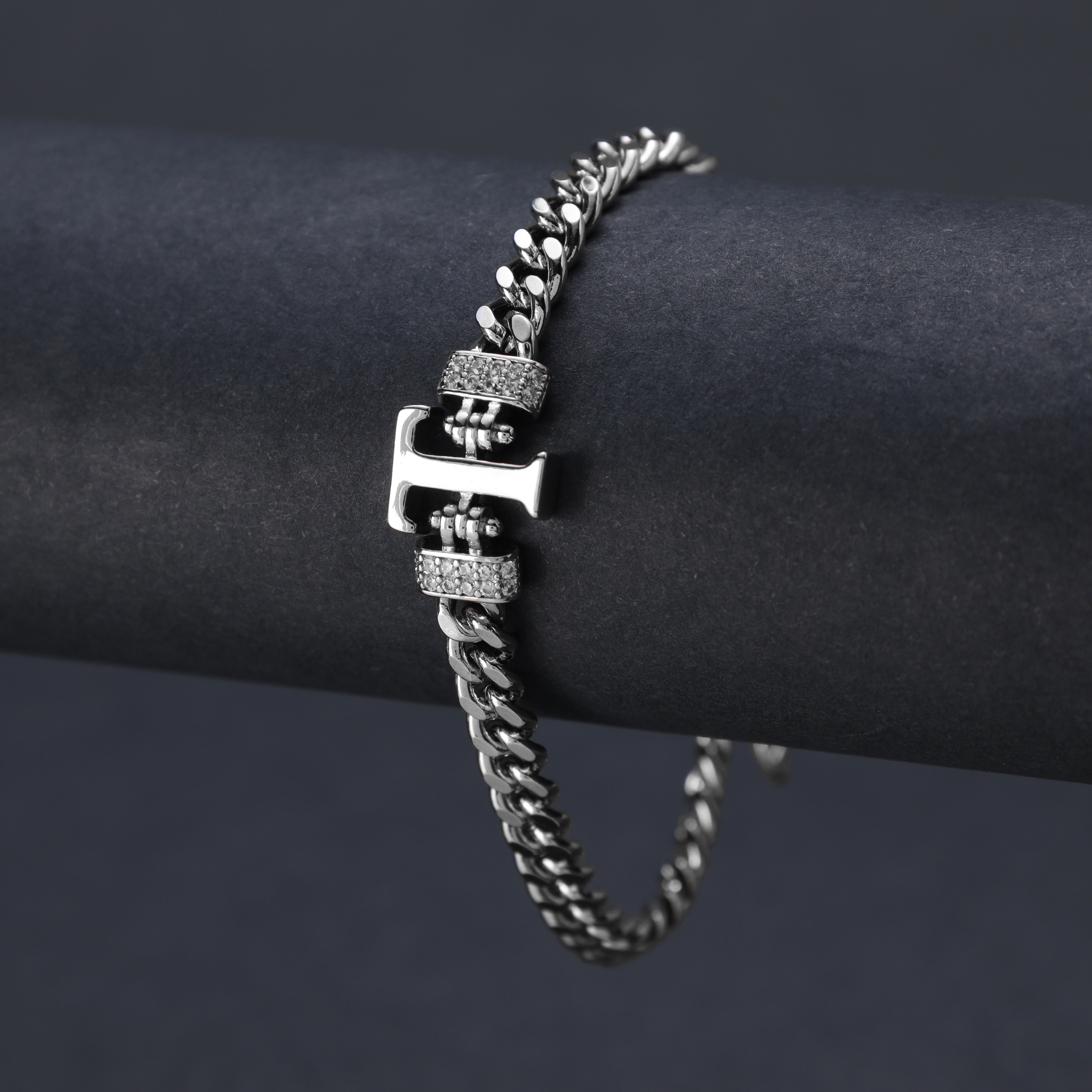 Damen Panzerkette Armband mit Buchstaben A-Z - Taipan Schmuck