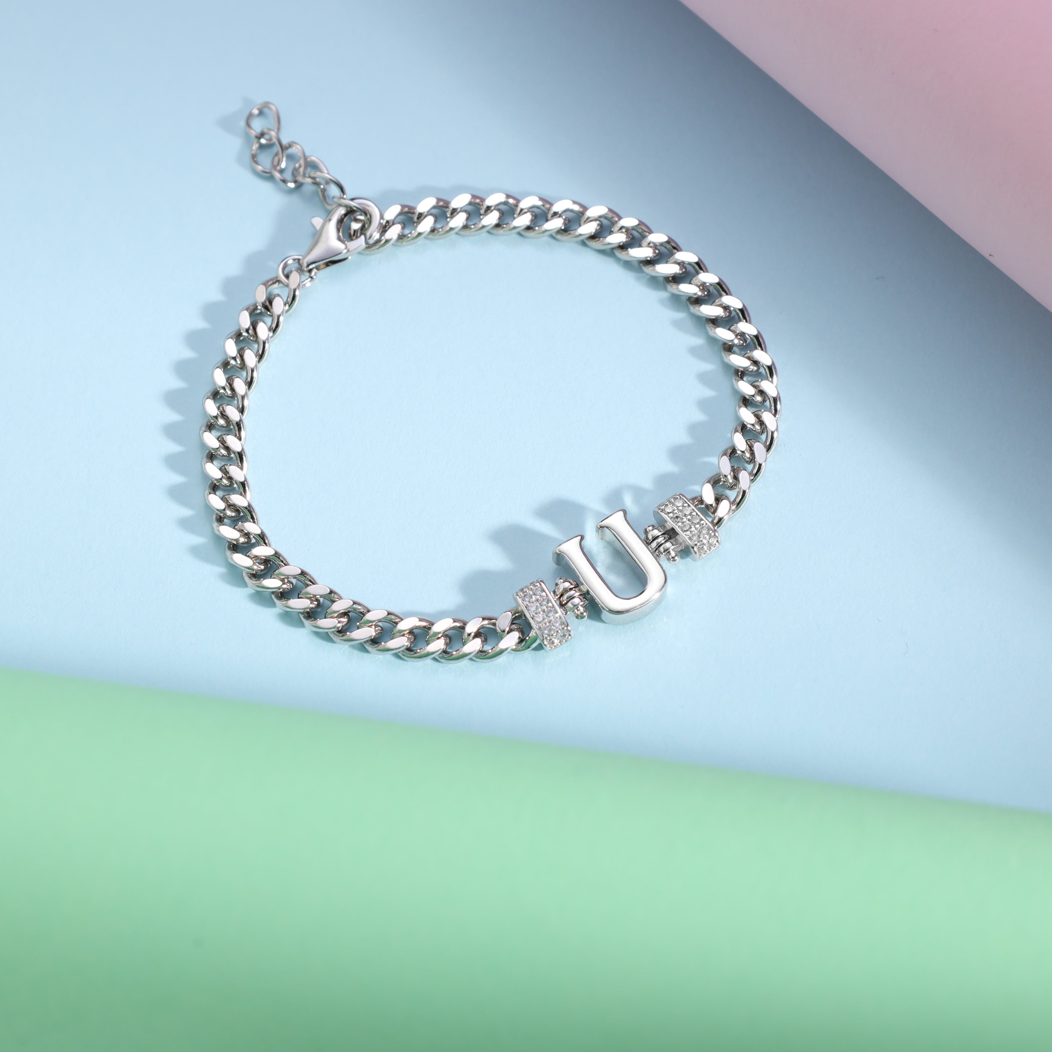 Damen Panzerkette Armband mit Buchstaben A-Z - Taipan Schmuck