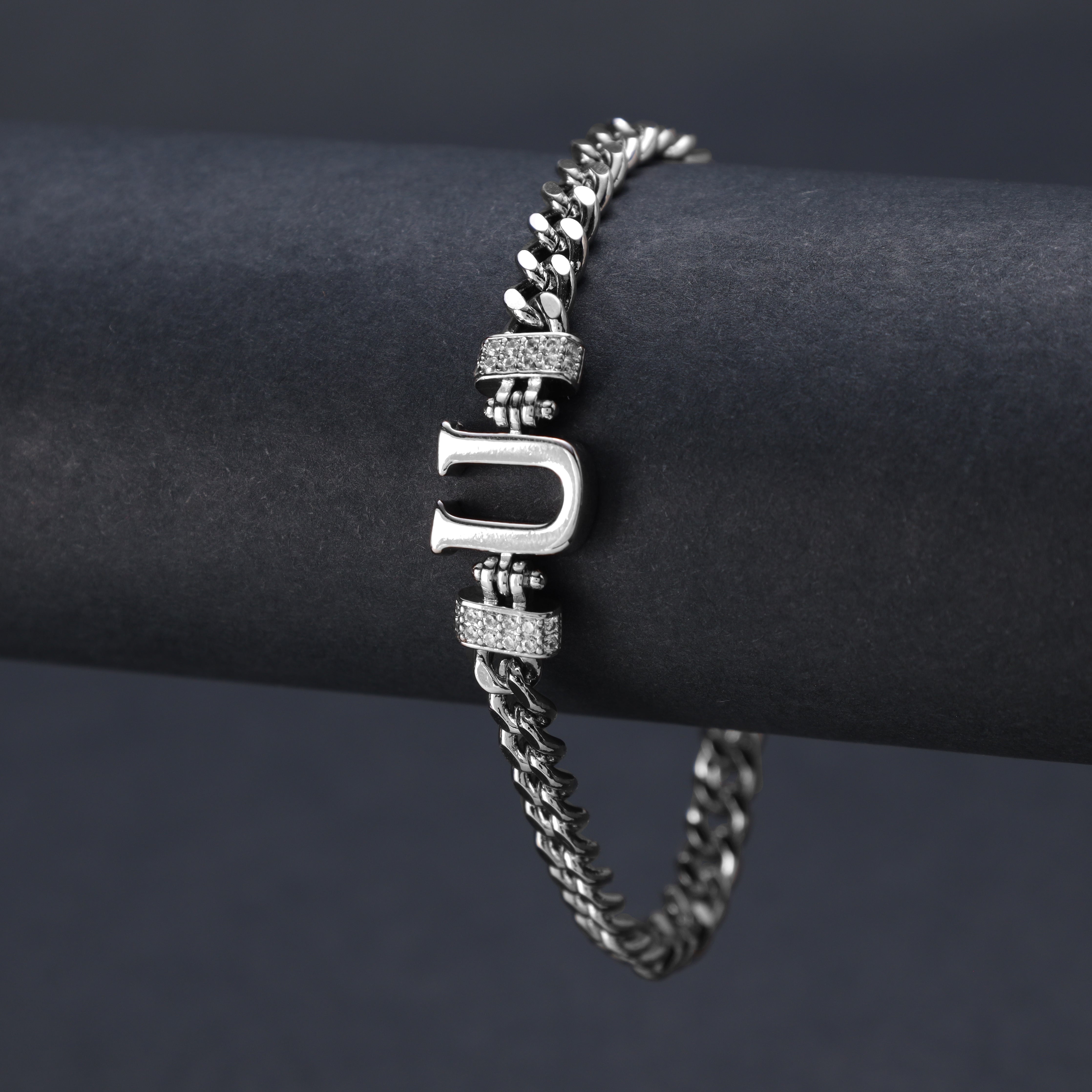 Damen Panzerkette Armband mit Buchstaben A-Z - Taipan Schmuck