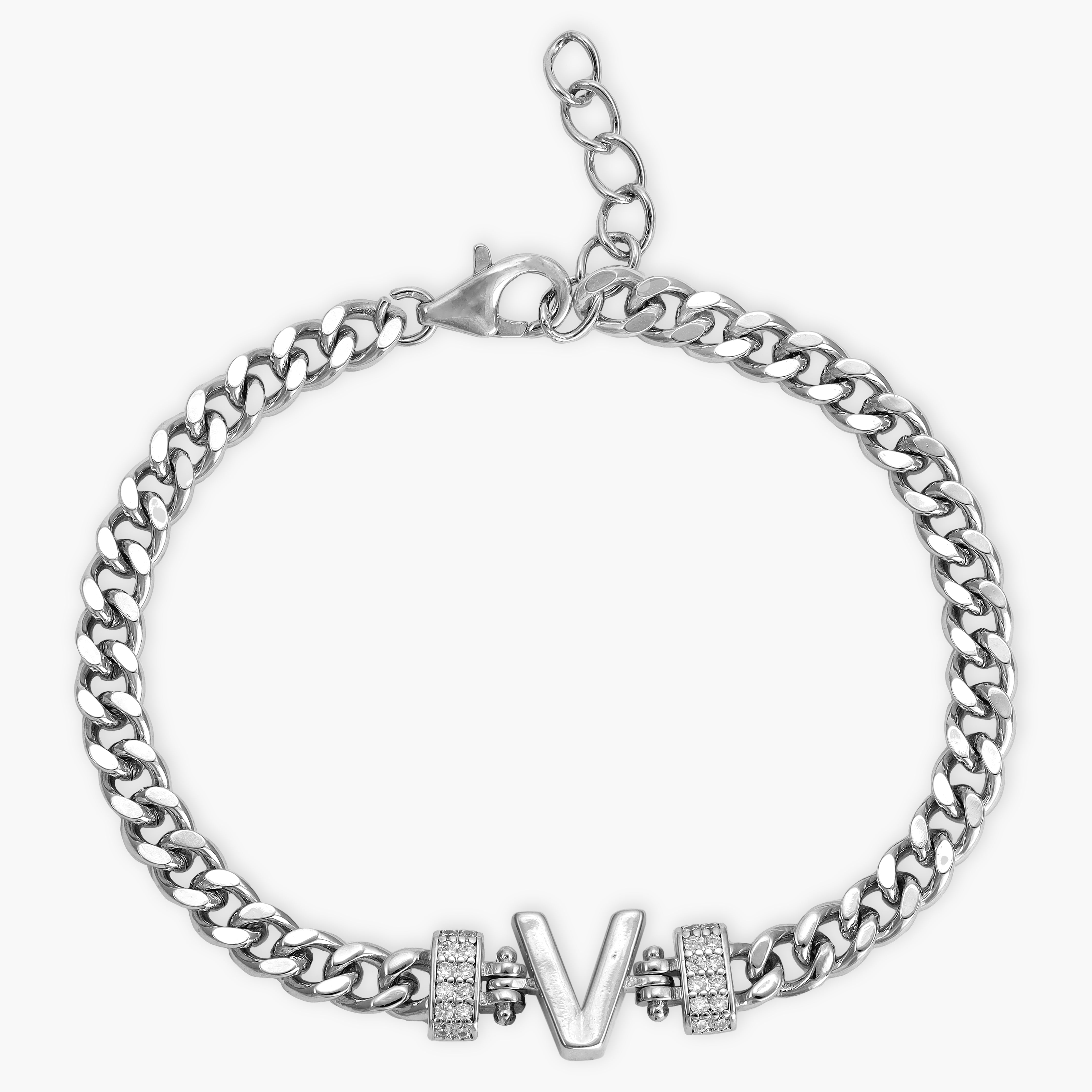 Damen Panzerkette Armband mit Buchstaben A-Z - Taipan Schmuck