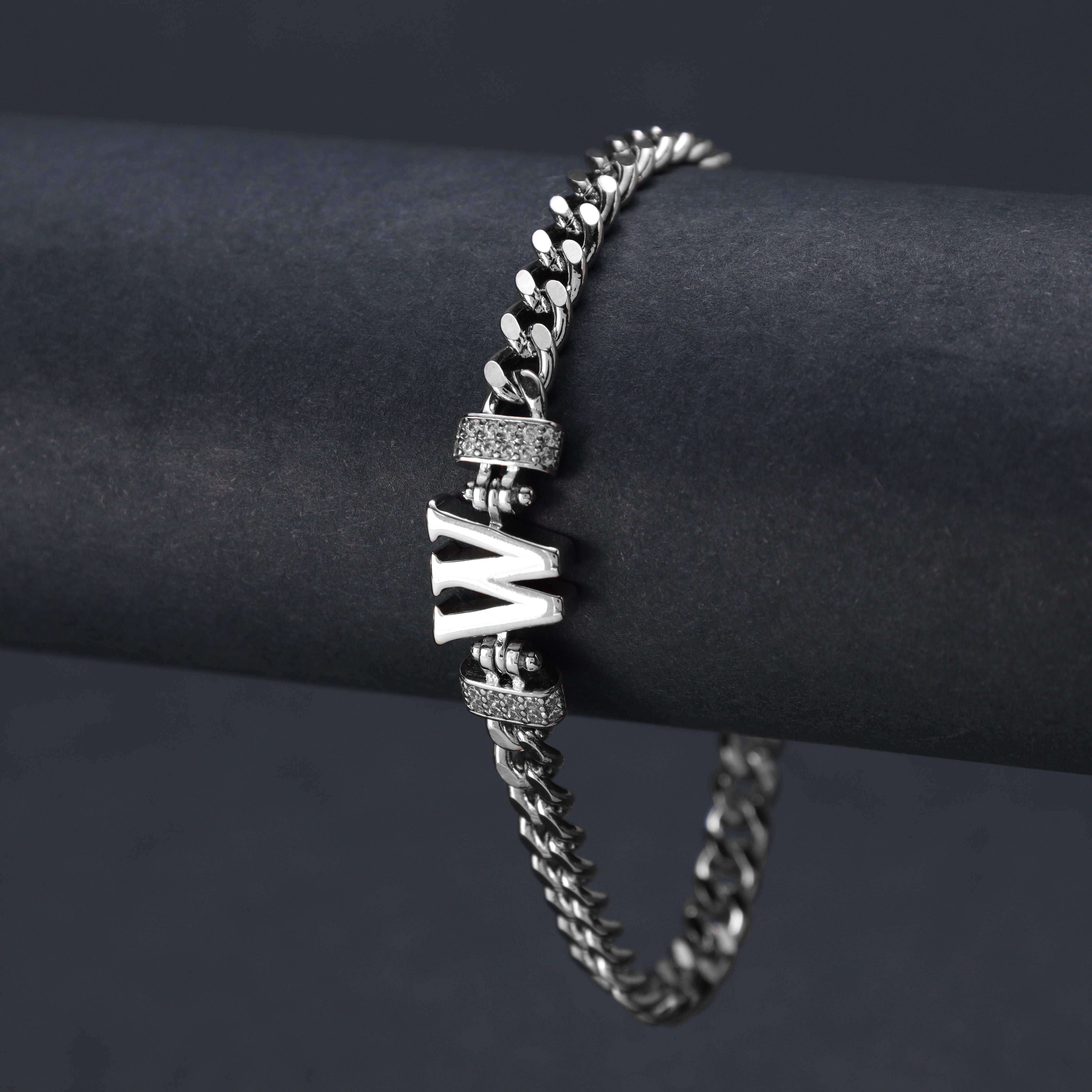 Damen Panzerkette Armband mit Buchstaben A-Z - Taipan Schmuck