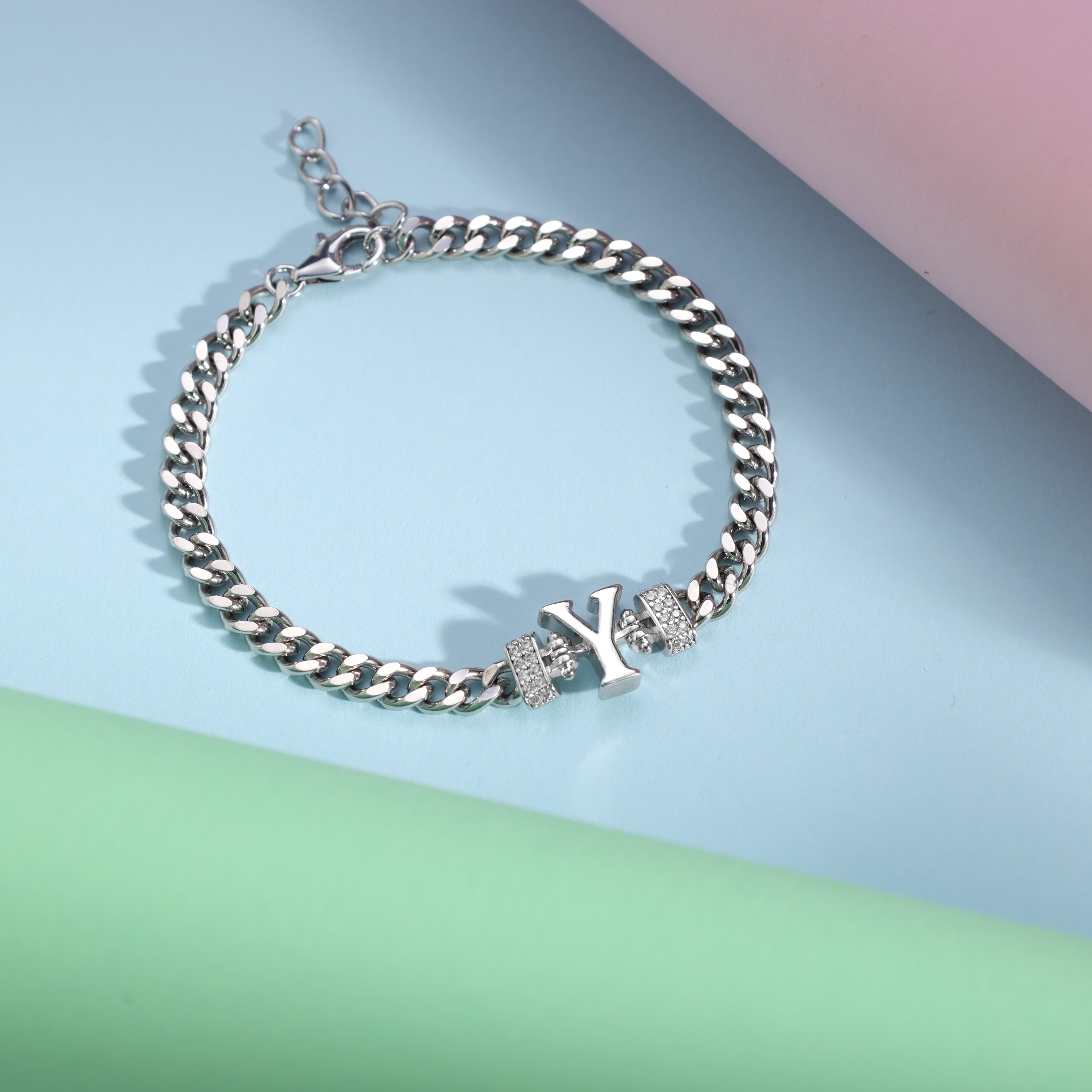 Damen Panzerkette Armband mit Buchstaben A-Z - Taipan Schmuck