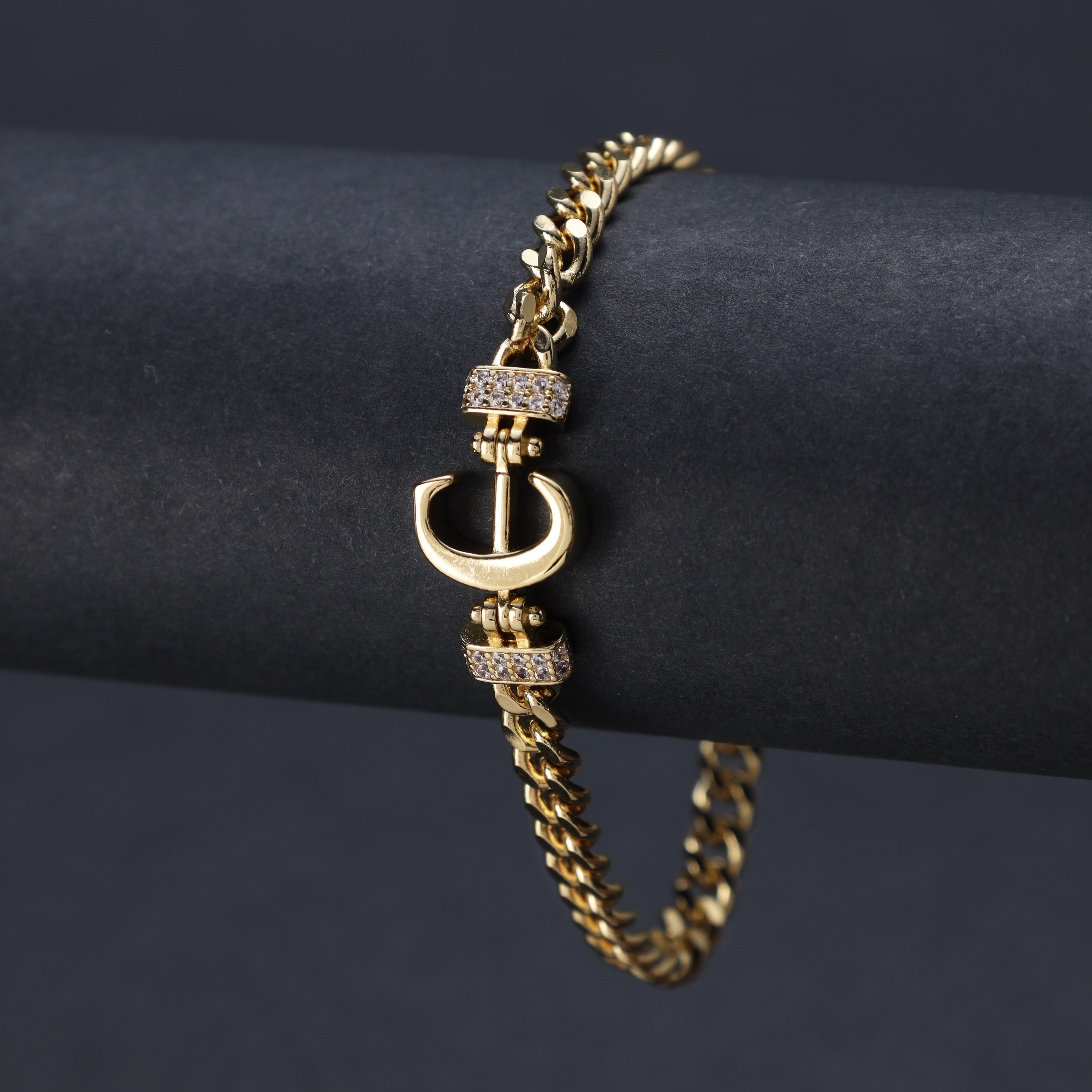 Damen Panzerkette Armband mit Buchstaben A-Z 18K Vergoldet - Taipan Schmuck