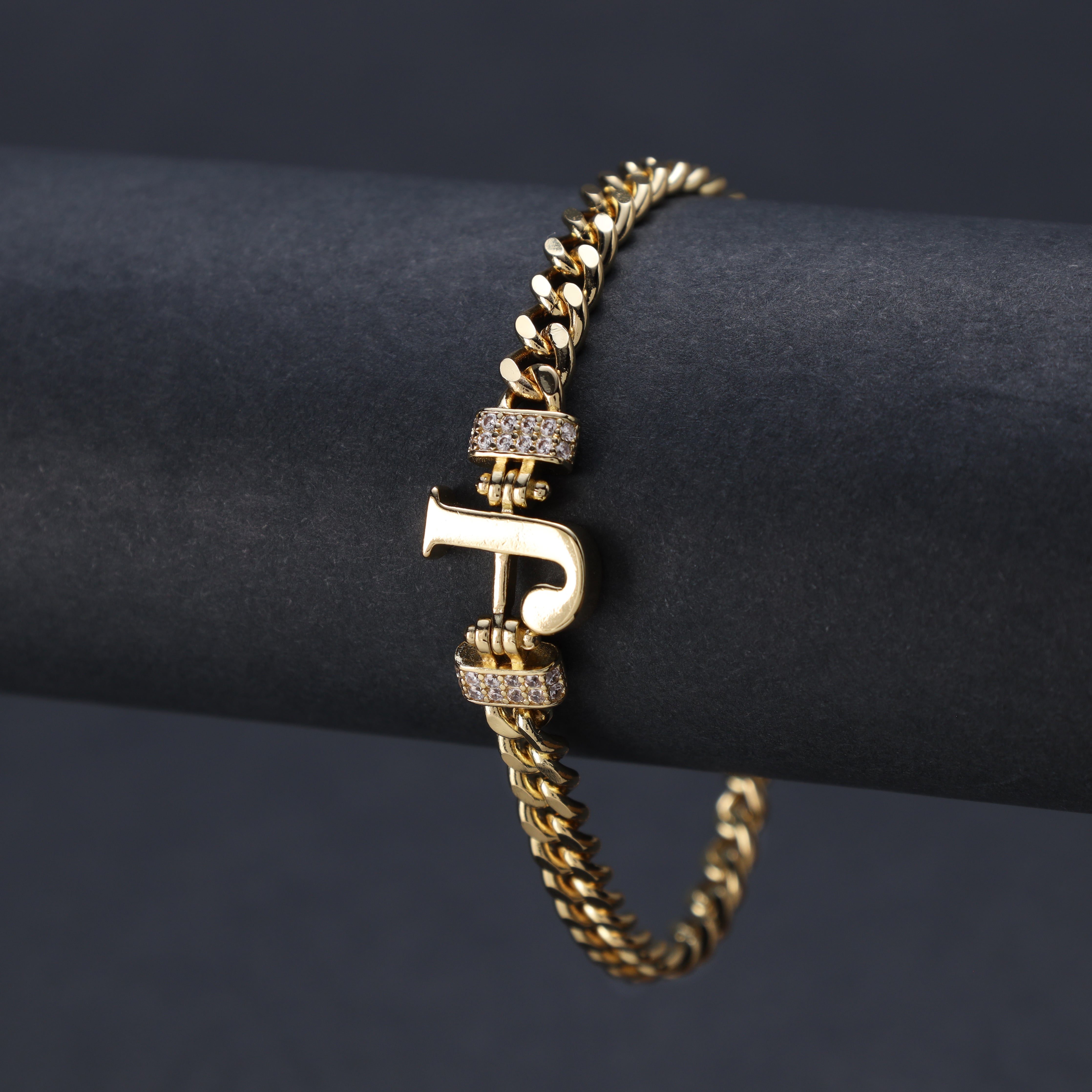 Damen Panzerkette Armband mit Buchstaben A-Z 18K Vergoldet - Taipan Schmuck