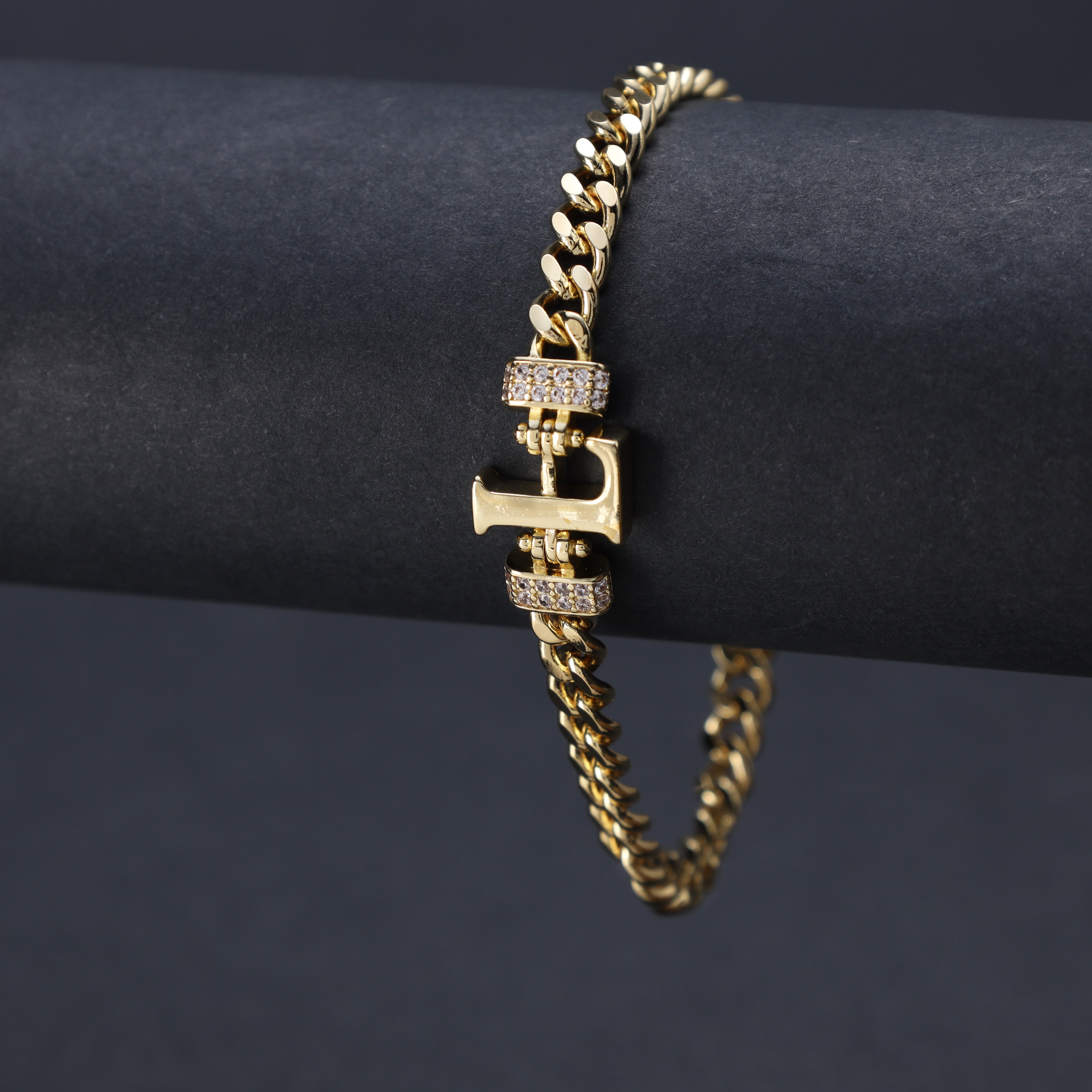 Damen Panzerkette Armband mit Buchstaben A-Z 18K Vergoldet - Taipan Schmuck