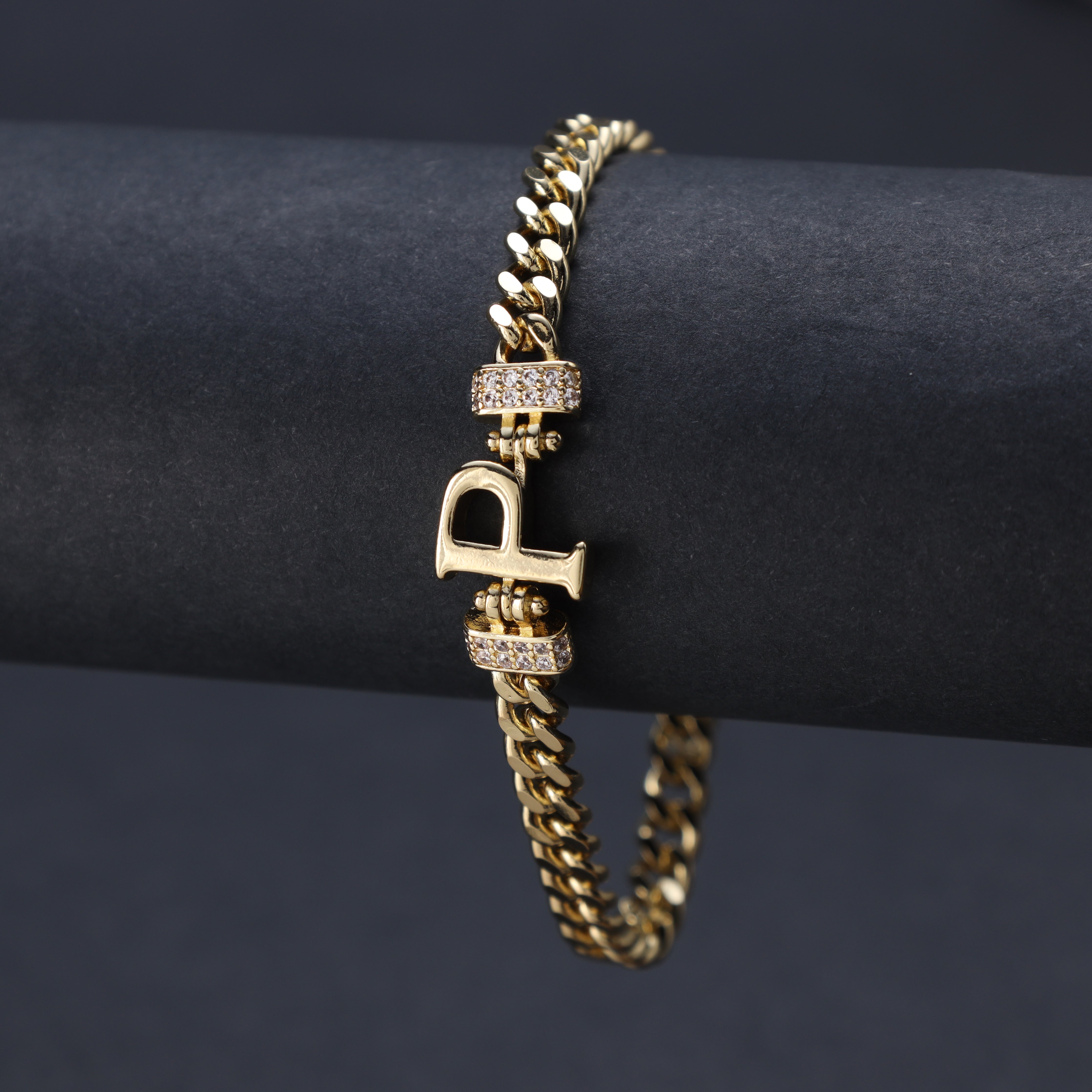 Damen Panzerkette Armband mit Buchstaben A-Z 18K Vergoldet - Taipan Schmuck