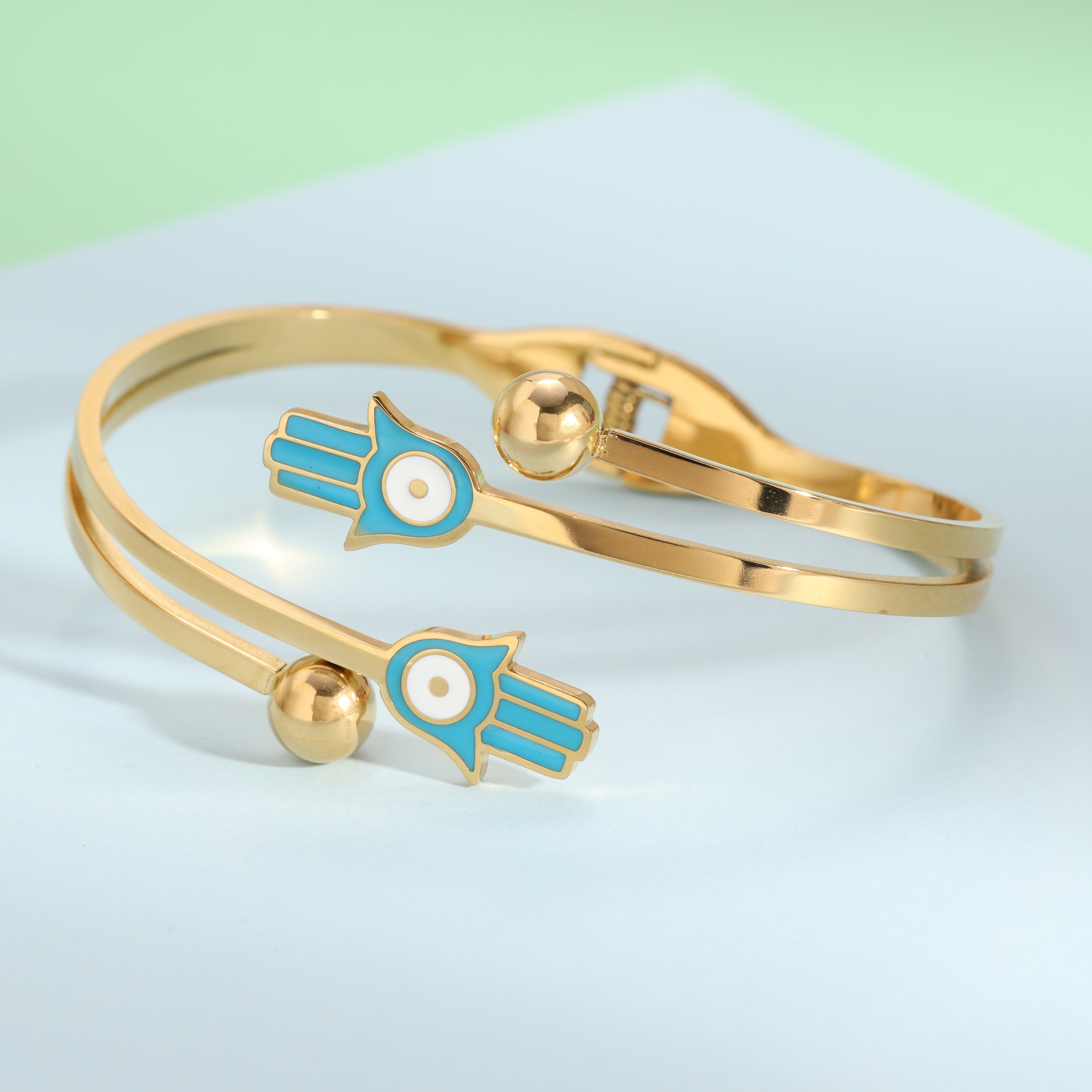 7mm Damen Armreifen Armband aus Edelstahl 18K Vergoldet - Taipan Schmuck