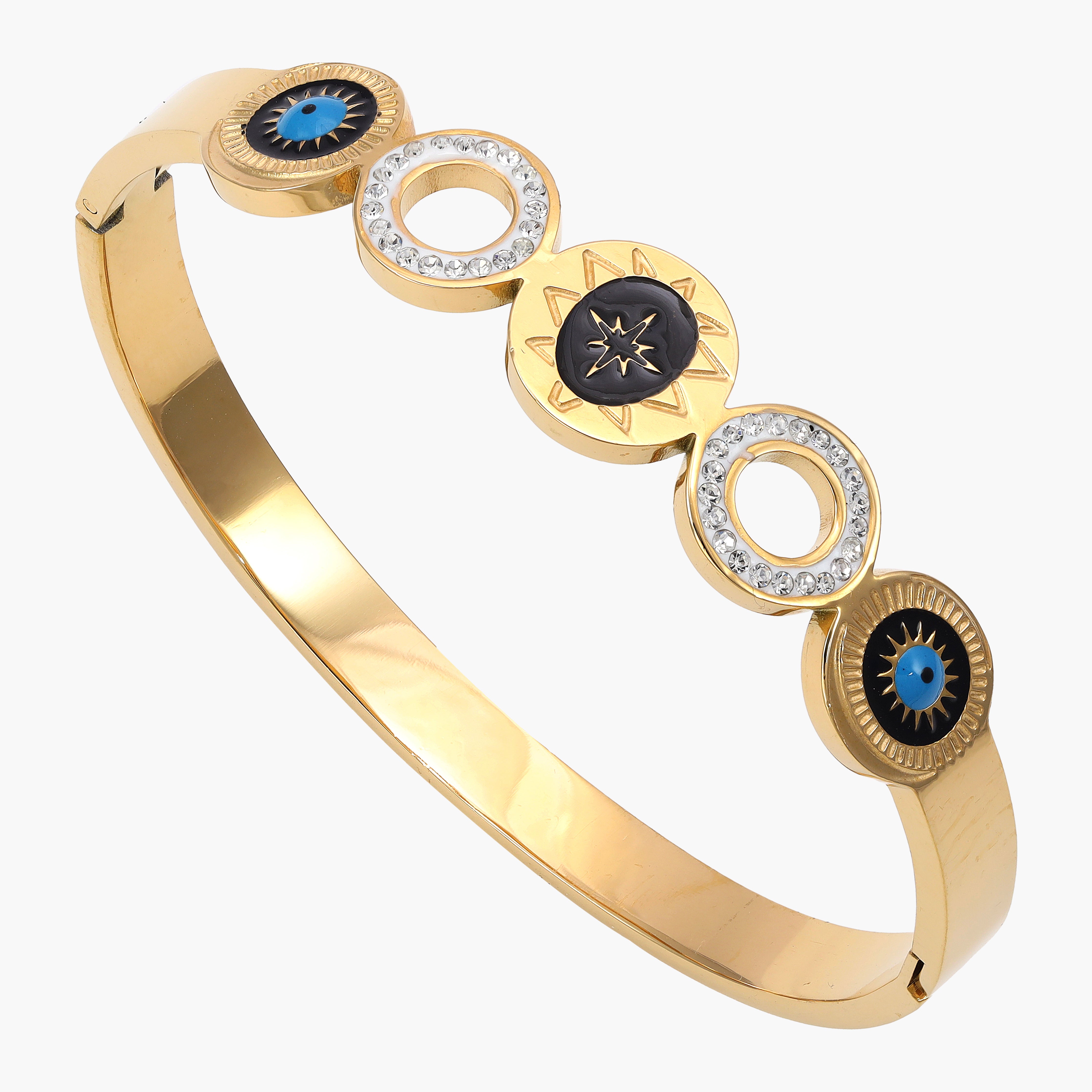 6mm Damen Armreifen Armband aus Edelstahl 18K Vergoldet - Taipan Schmuck