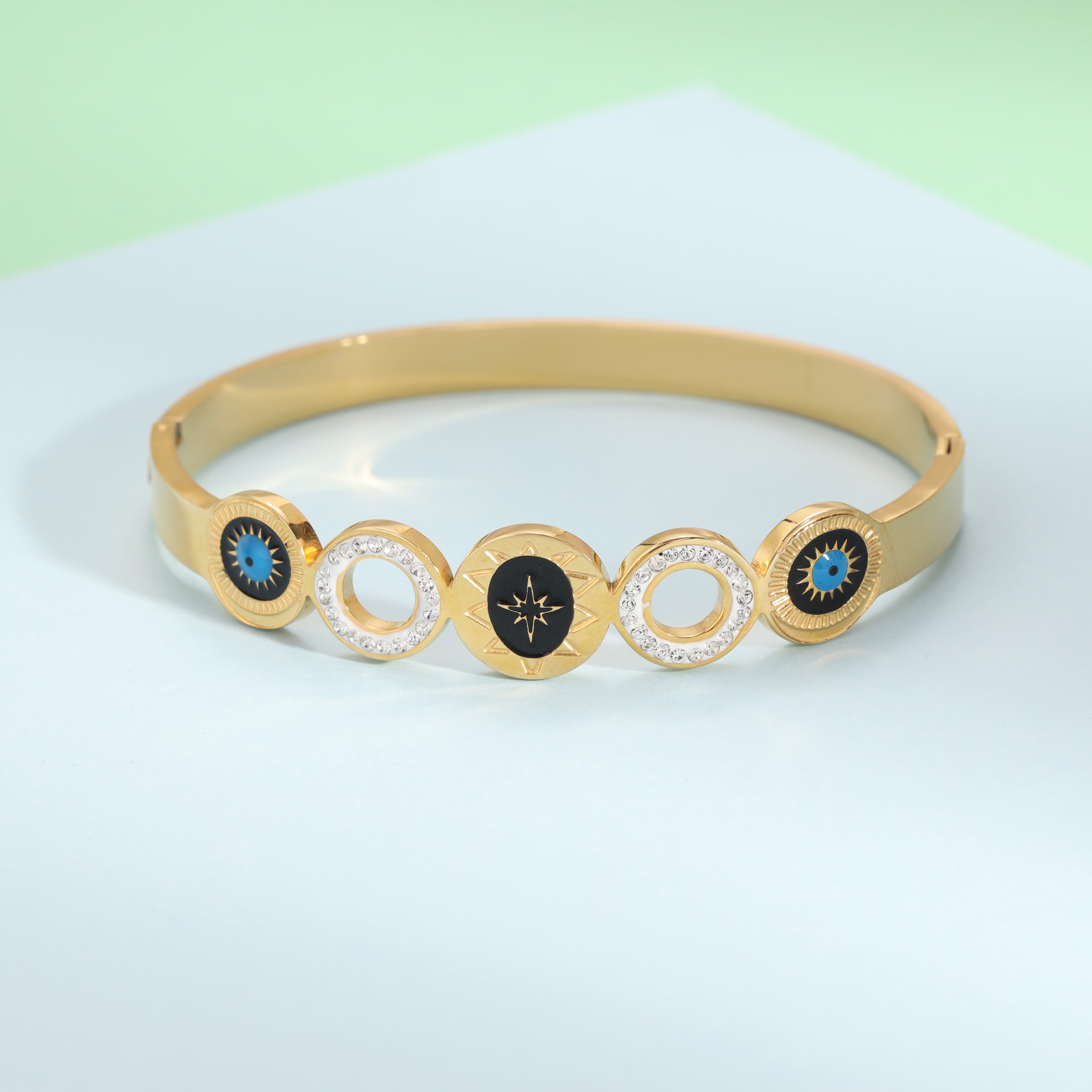 6mm Damen Armreifen Armband aus Edelstahl 18K Vergoldet - Taipan Schmuck