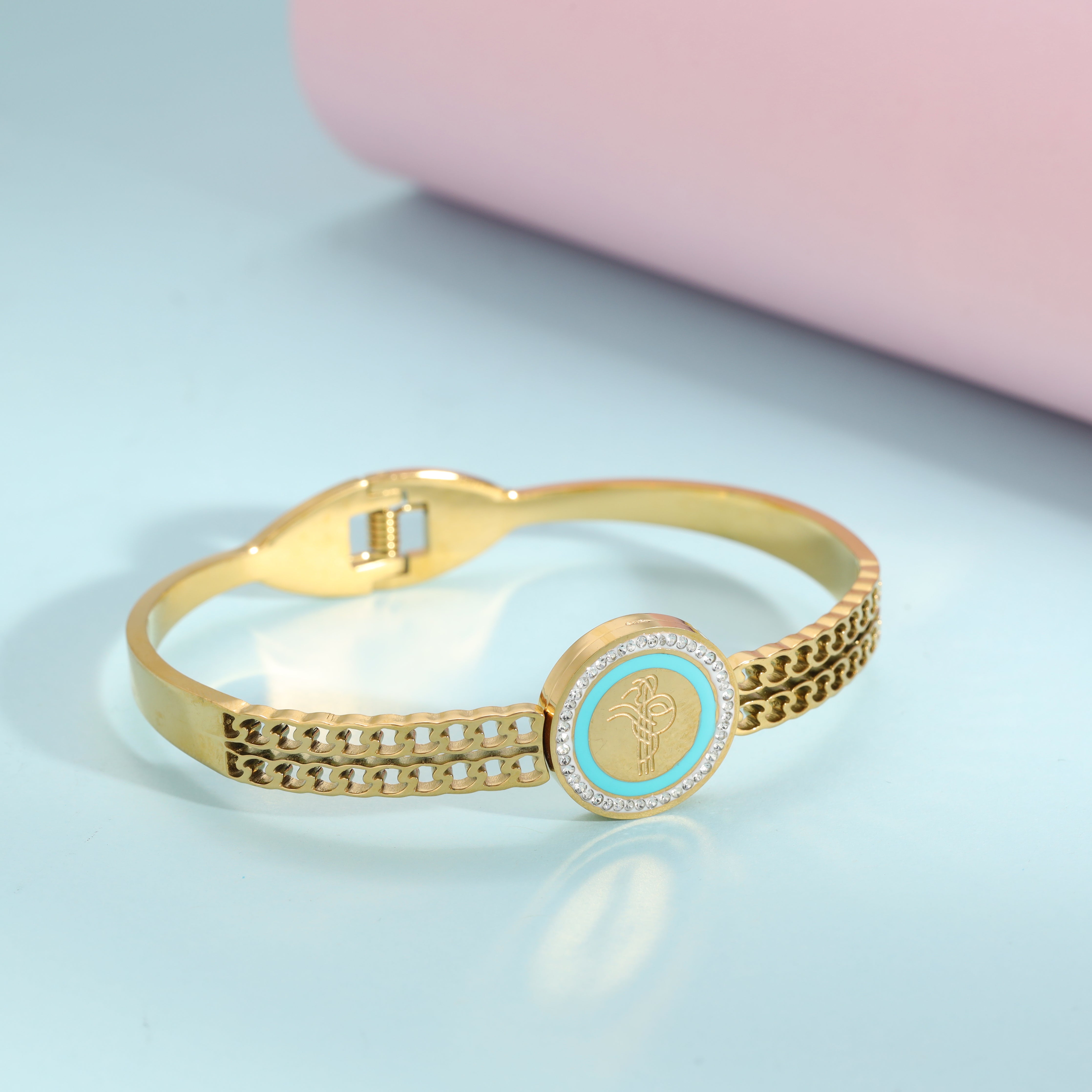 5mm Damen Armreifen Armband aus Edelstahl 18K Vergoldet - Taipan Schmuck