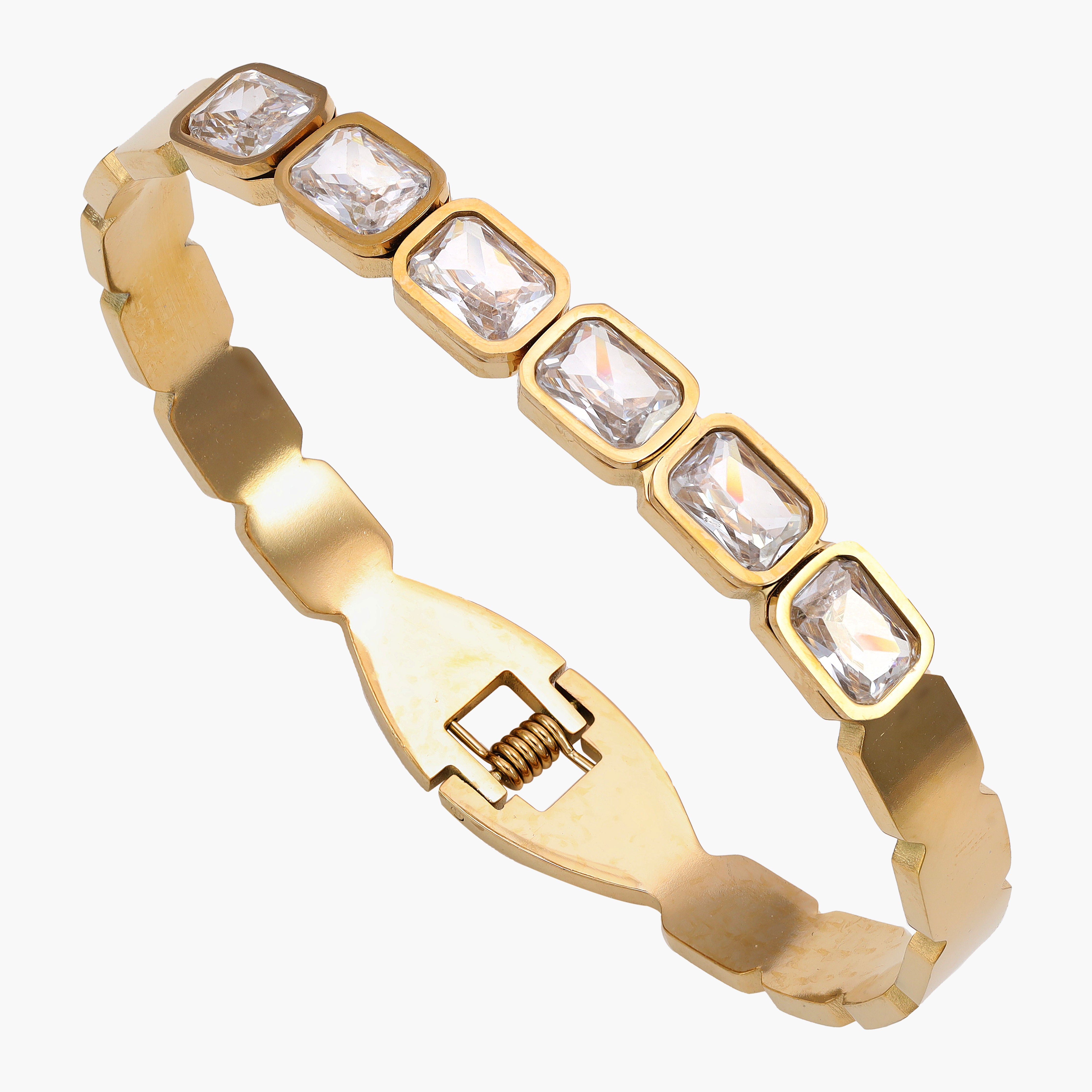 7mm Damen Armreifen Armband aus Edelstahl 18K Vergoldet - Taipan Schmuck