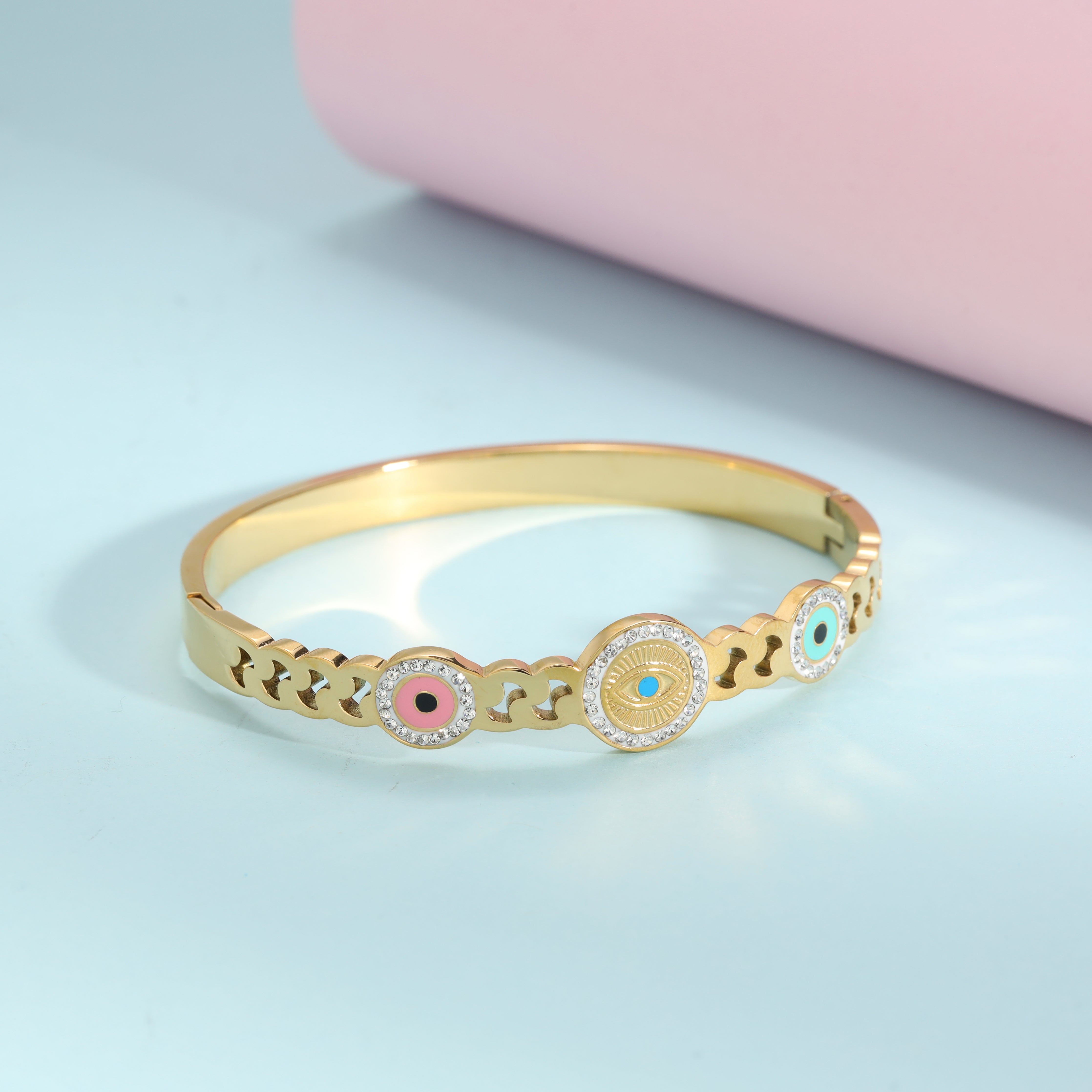 6mm Damen Armreifen Armband aus Edelstahl 18K Vergoldet - Taipan Schmuck