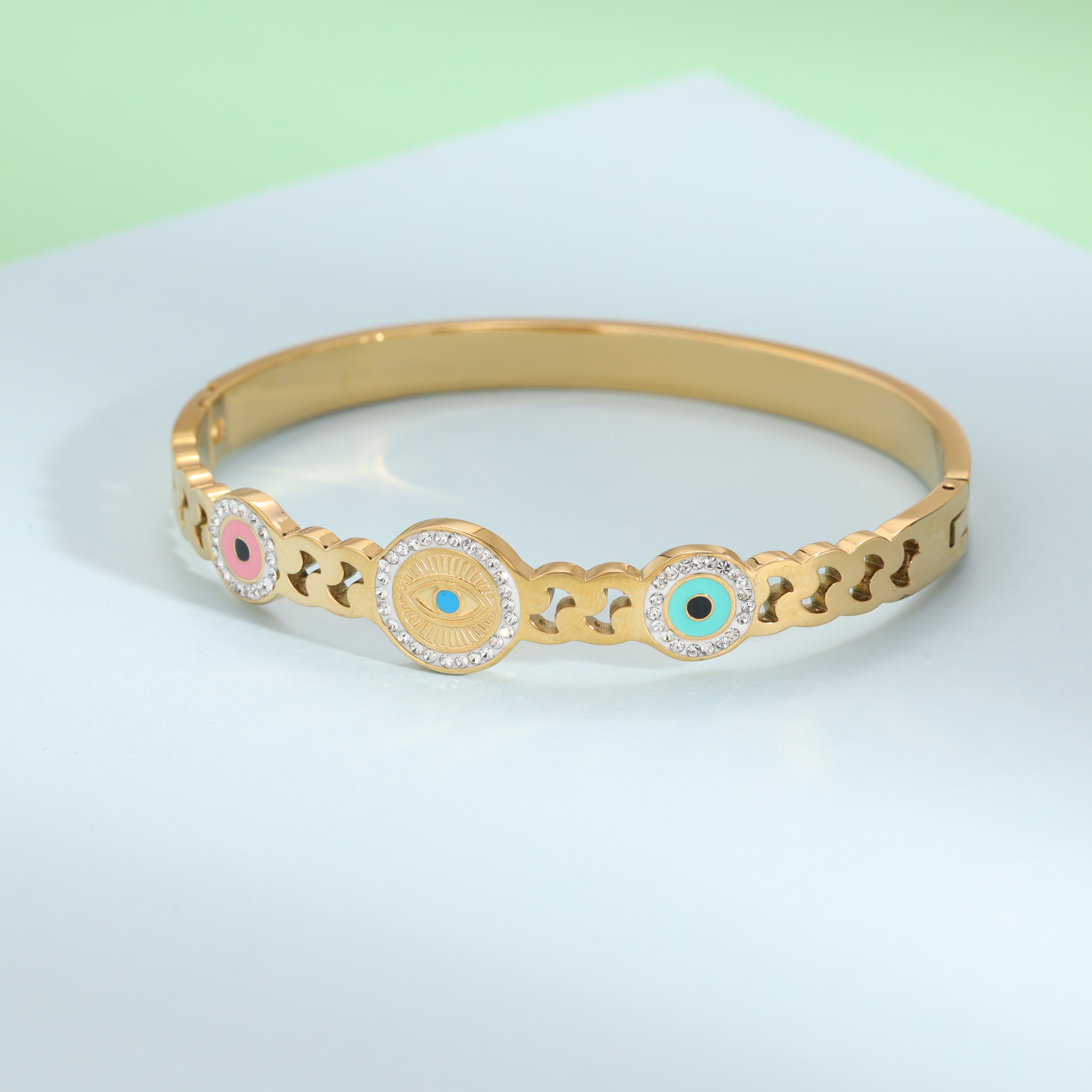 6mm Damen Armreifen Armband aus Edelstahl 18K Vergoldet - Taipan Schmuck