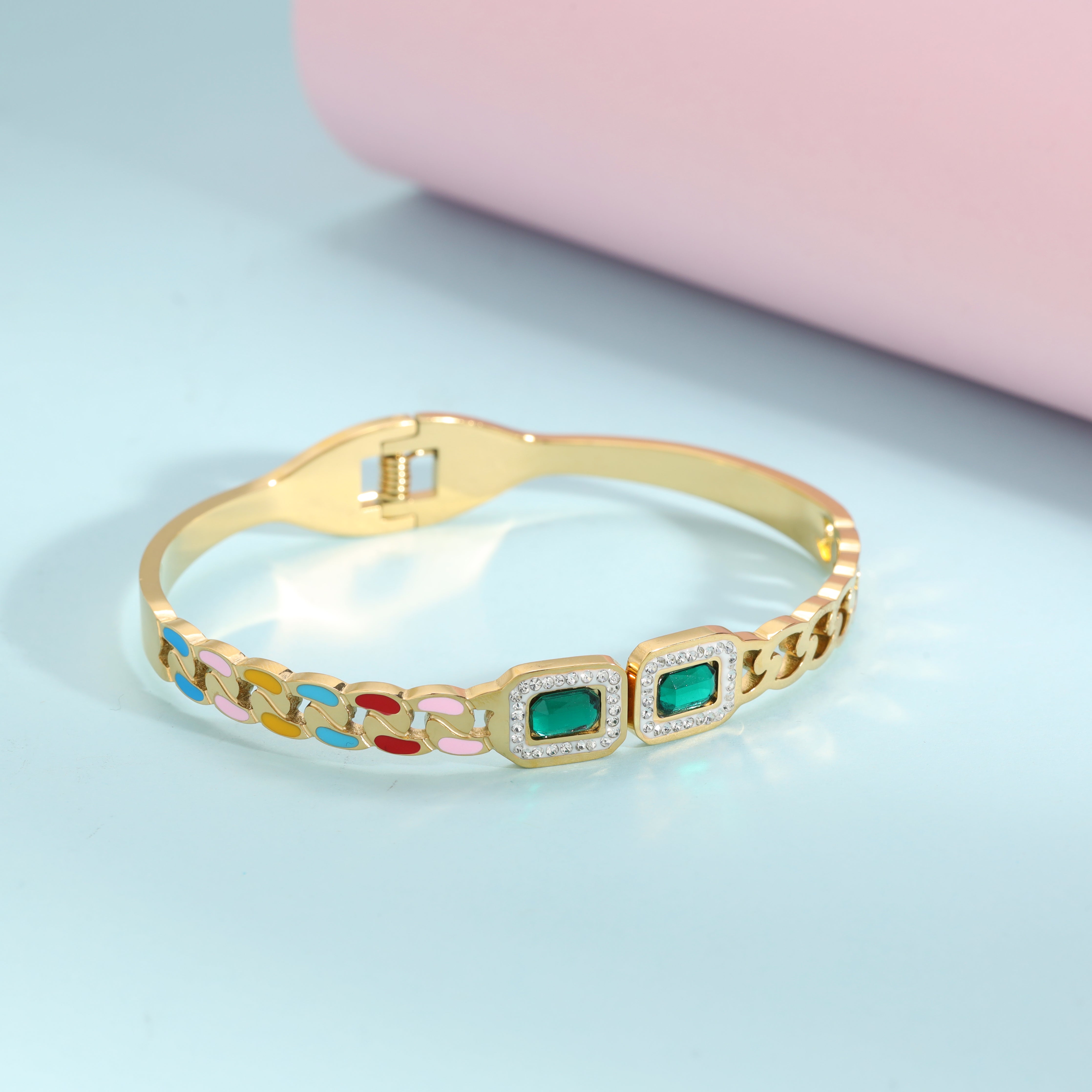 6mm Damen Armreifen Armband aus Edelstahl 18K Vergoldet - Taipan Schmuck