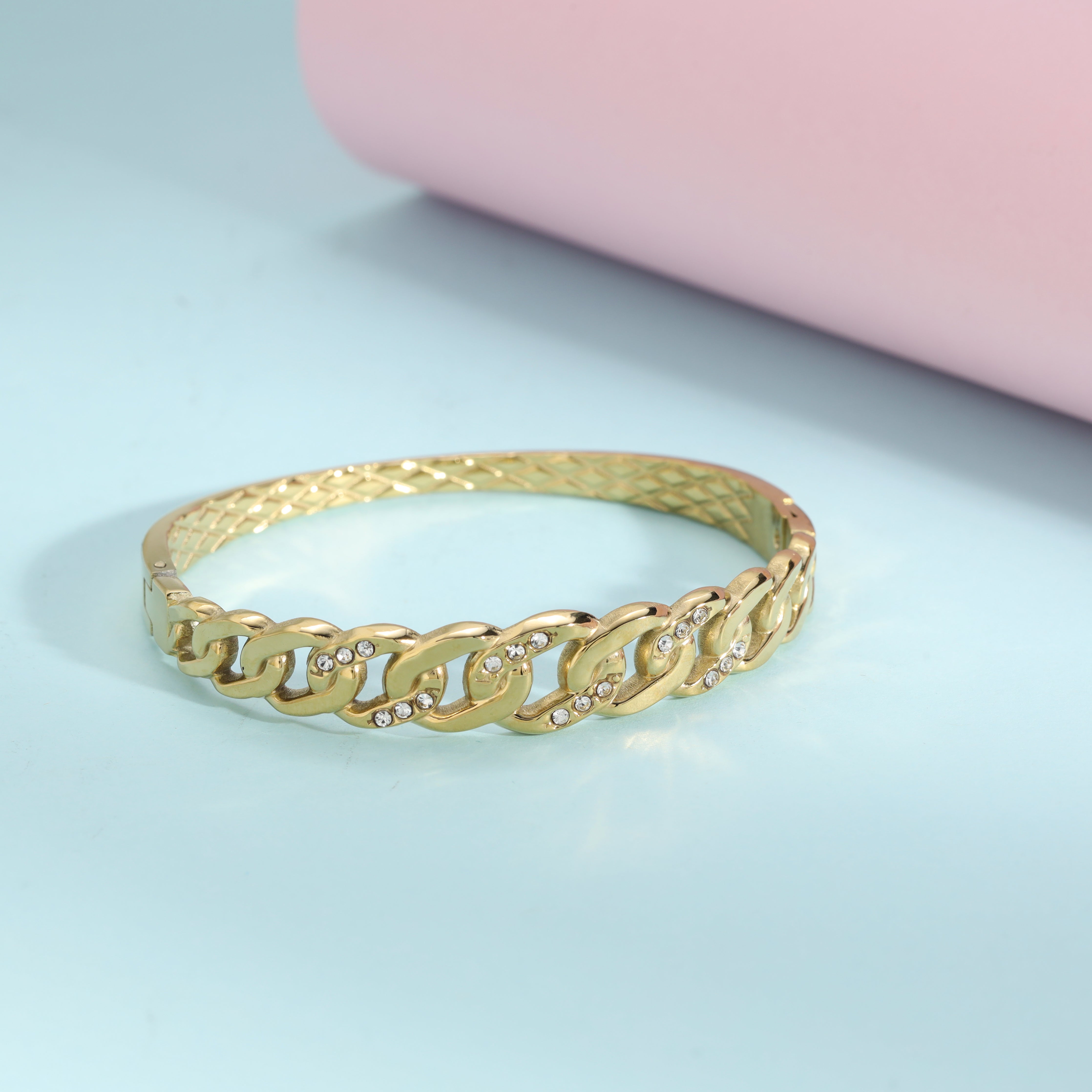 6mm Damen Armreifen Armband aus Edelstahl 18K Vergoldet - Taipan Schmuck