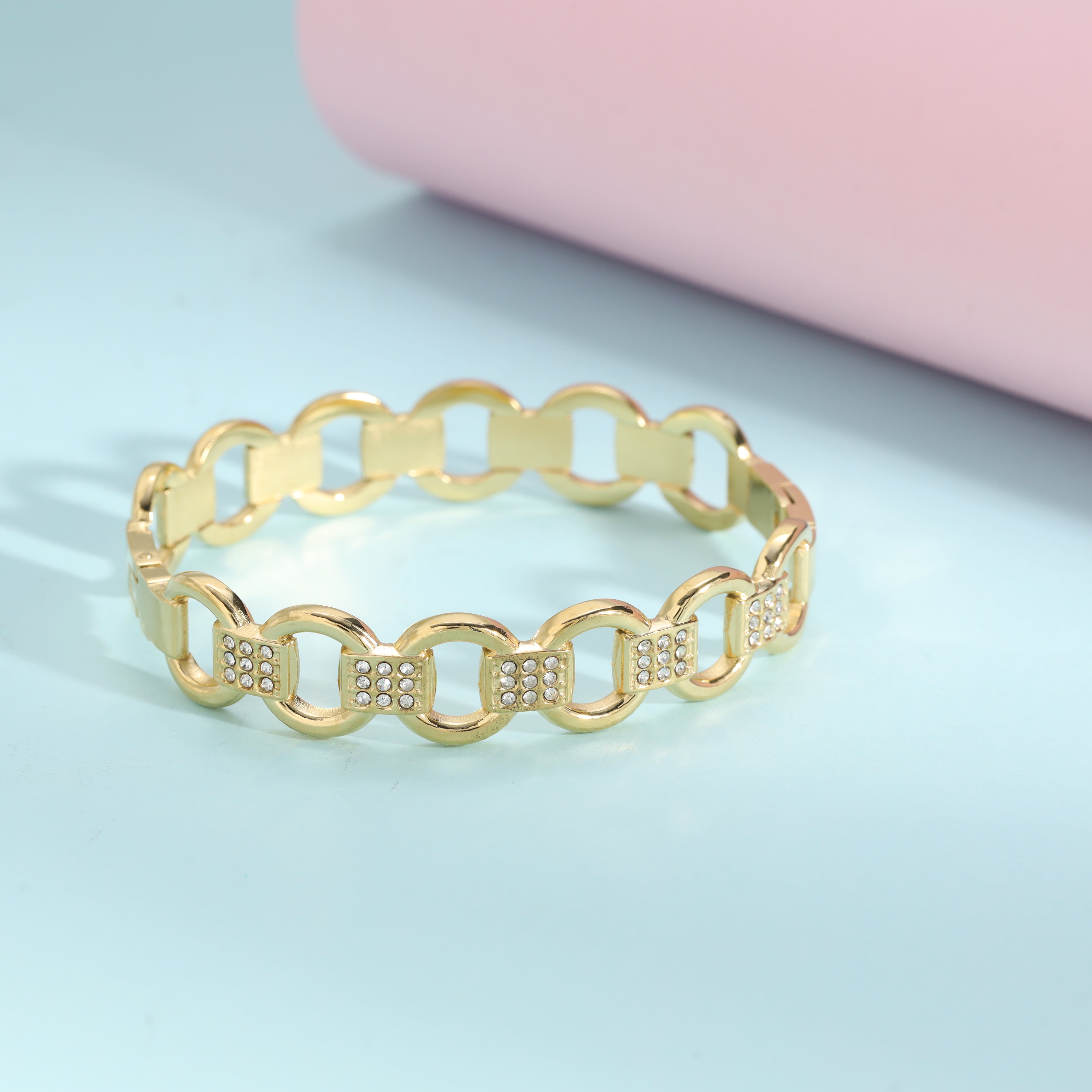 12mm Damen Armreifen Armband aus Edelstahl 18K Vergoldet - Taipan Schmuck