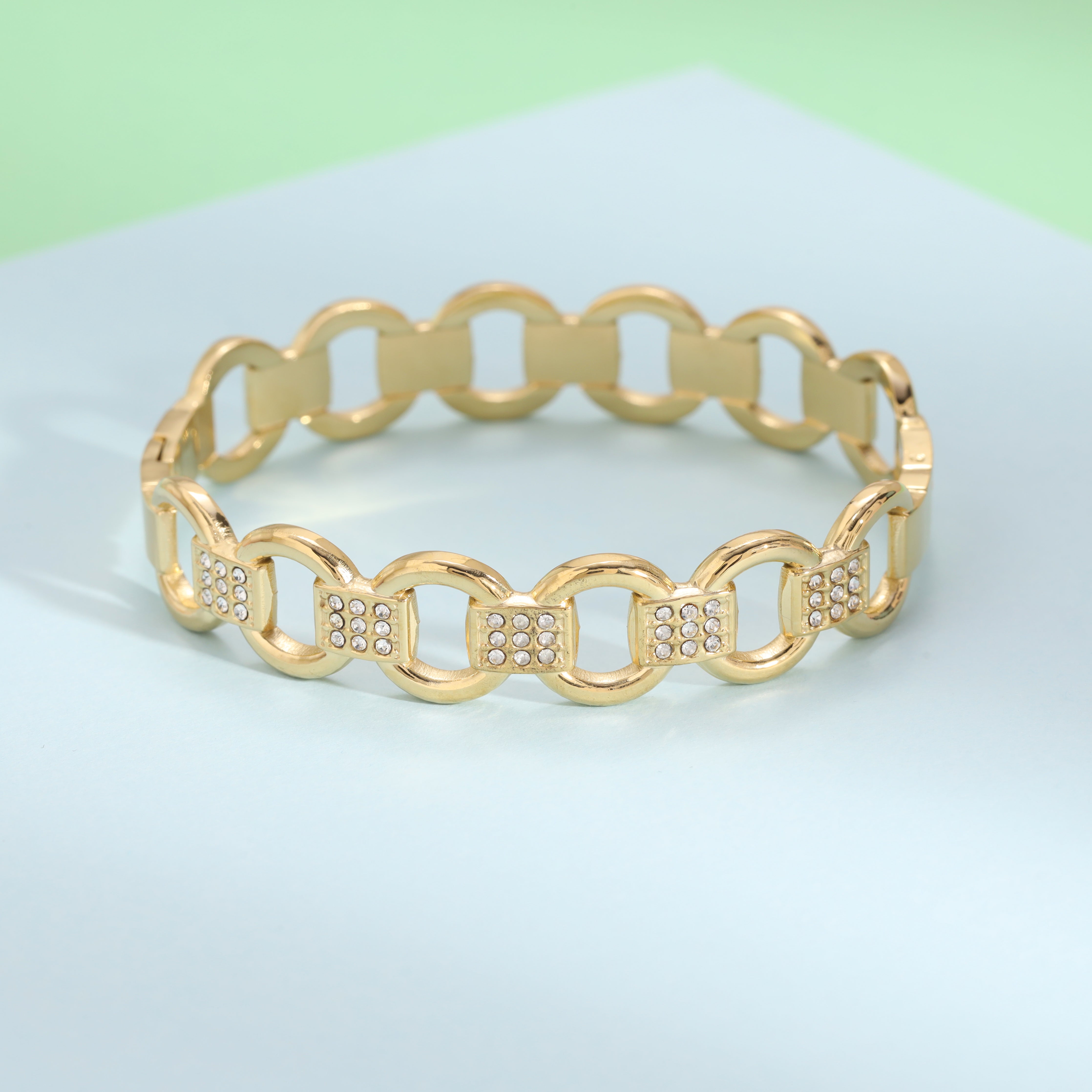 12mm Damen Armreifen Armband aus Edelstahl 18K Vergoldet - Taipan Schmuck