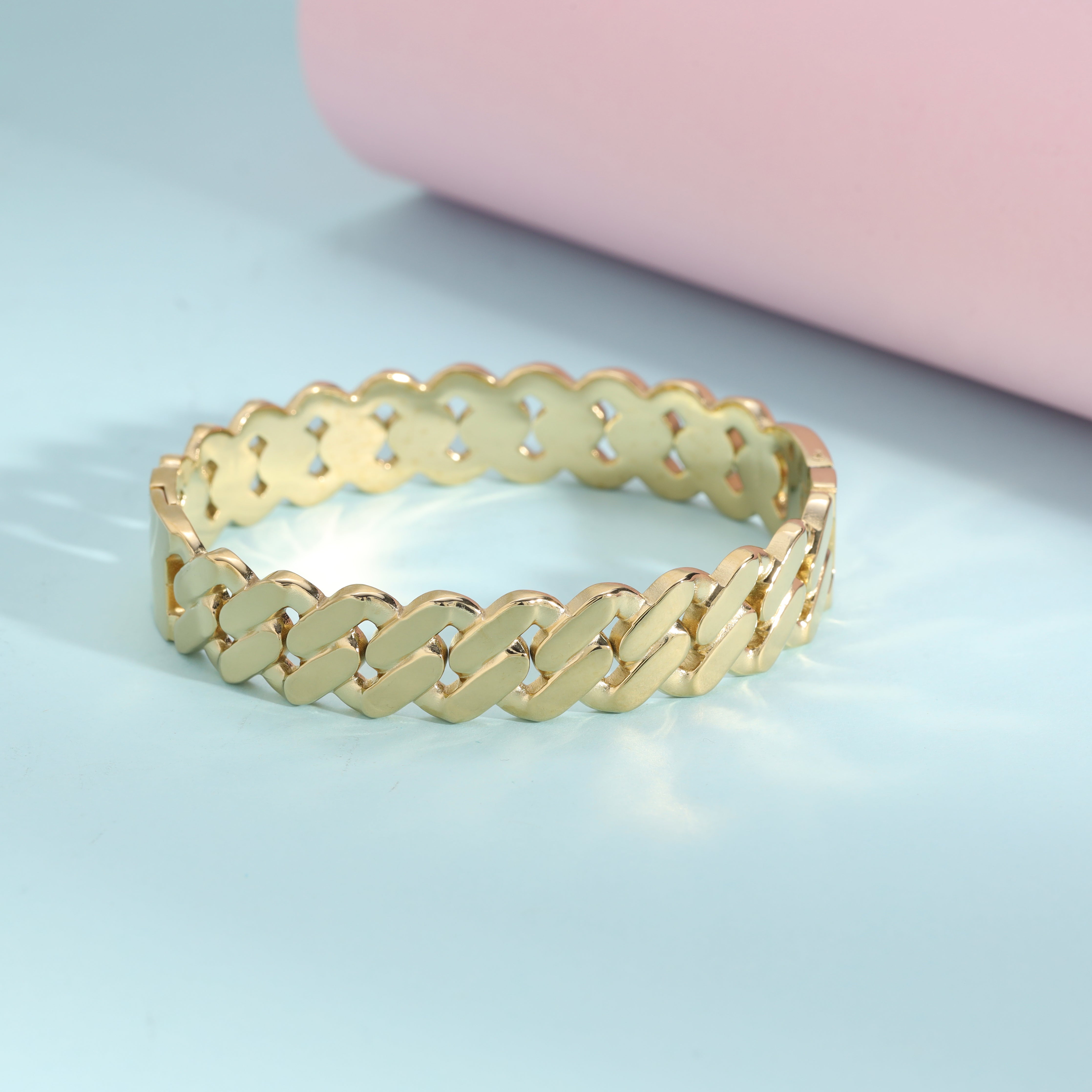 11mm Damen Armreifen Armband aus Edelstahl 18K Vergoldet - Taipan Schmuck