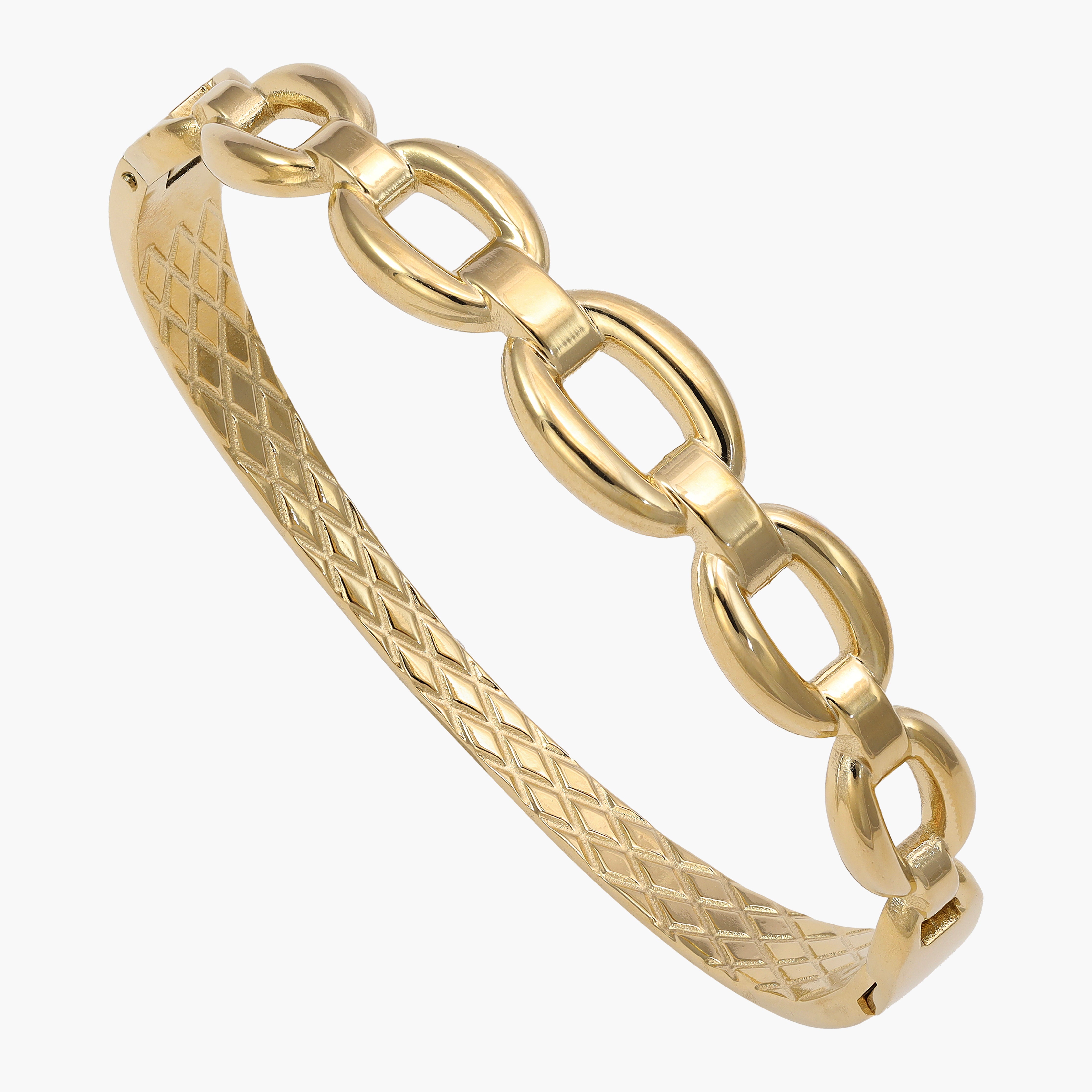 9mm Damen Armreifen Armband aus Edelstahl 18K Vergoldet - Taipan Schmuck