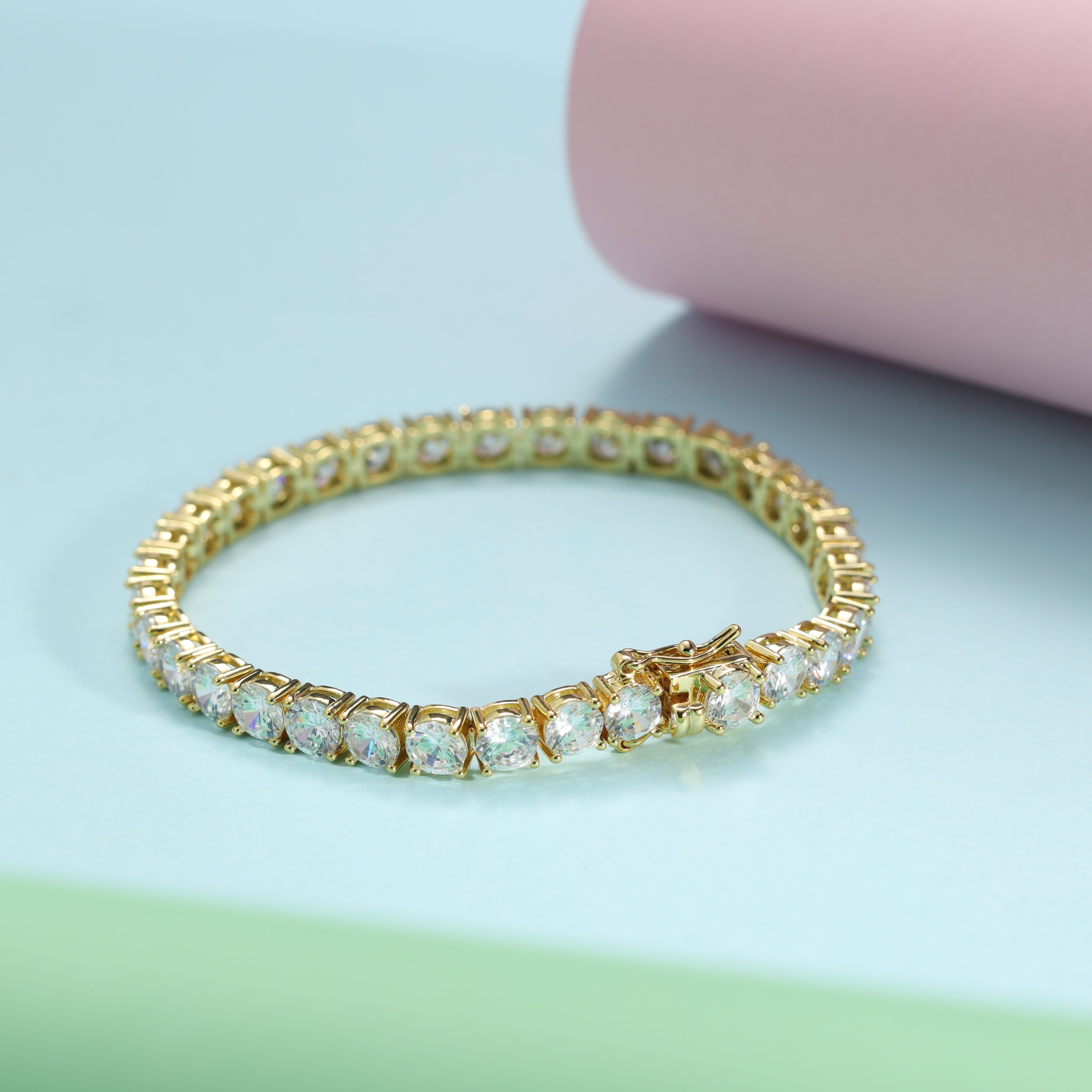 Tennis Chain Armband 5mm aus Edelstahl 18K Vergoldet - Taipan Schmuck