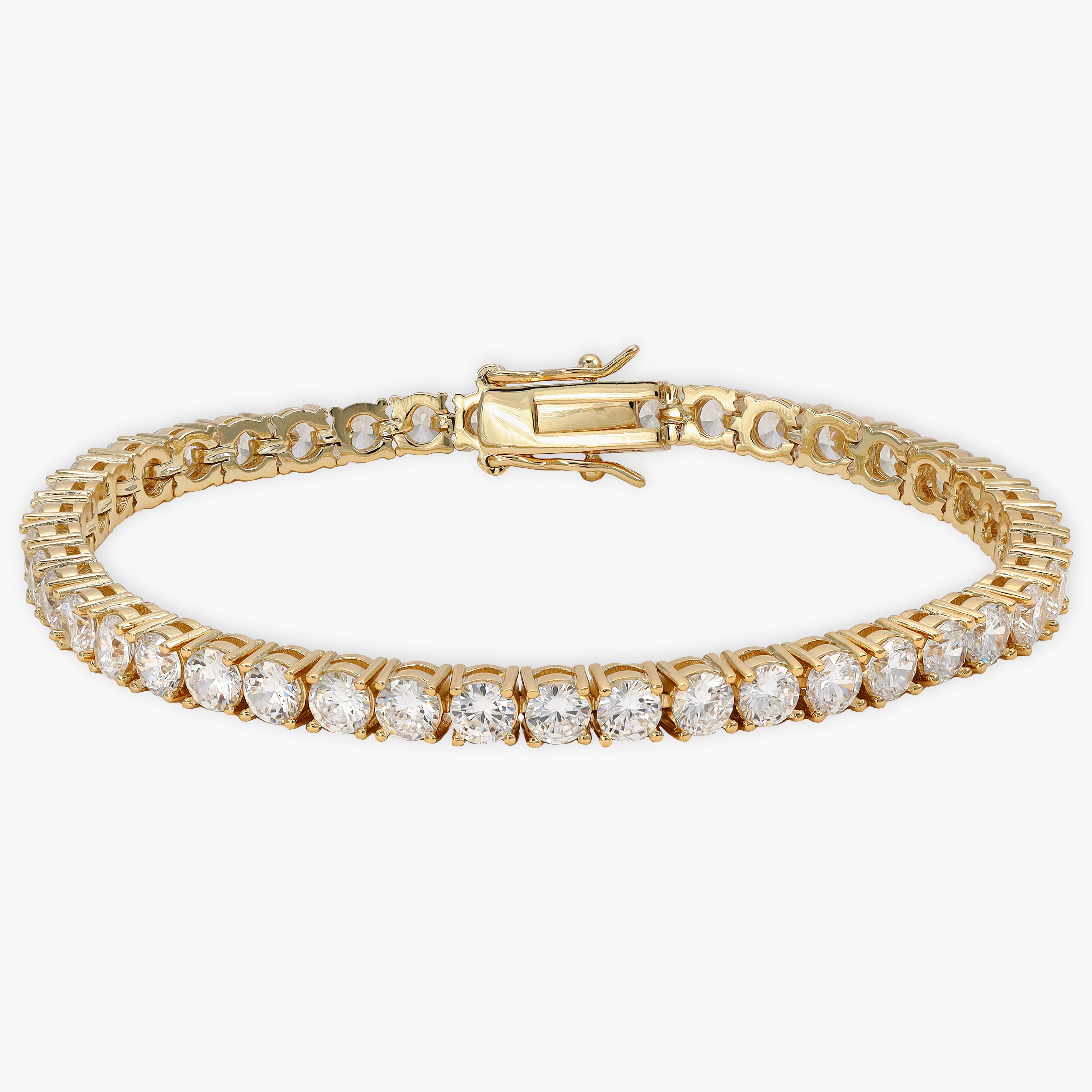 Tennis Chain Armband 4mm aus Edelstahl 18K Vergoldet - Taipan Schmuck