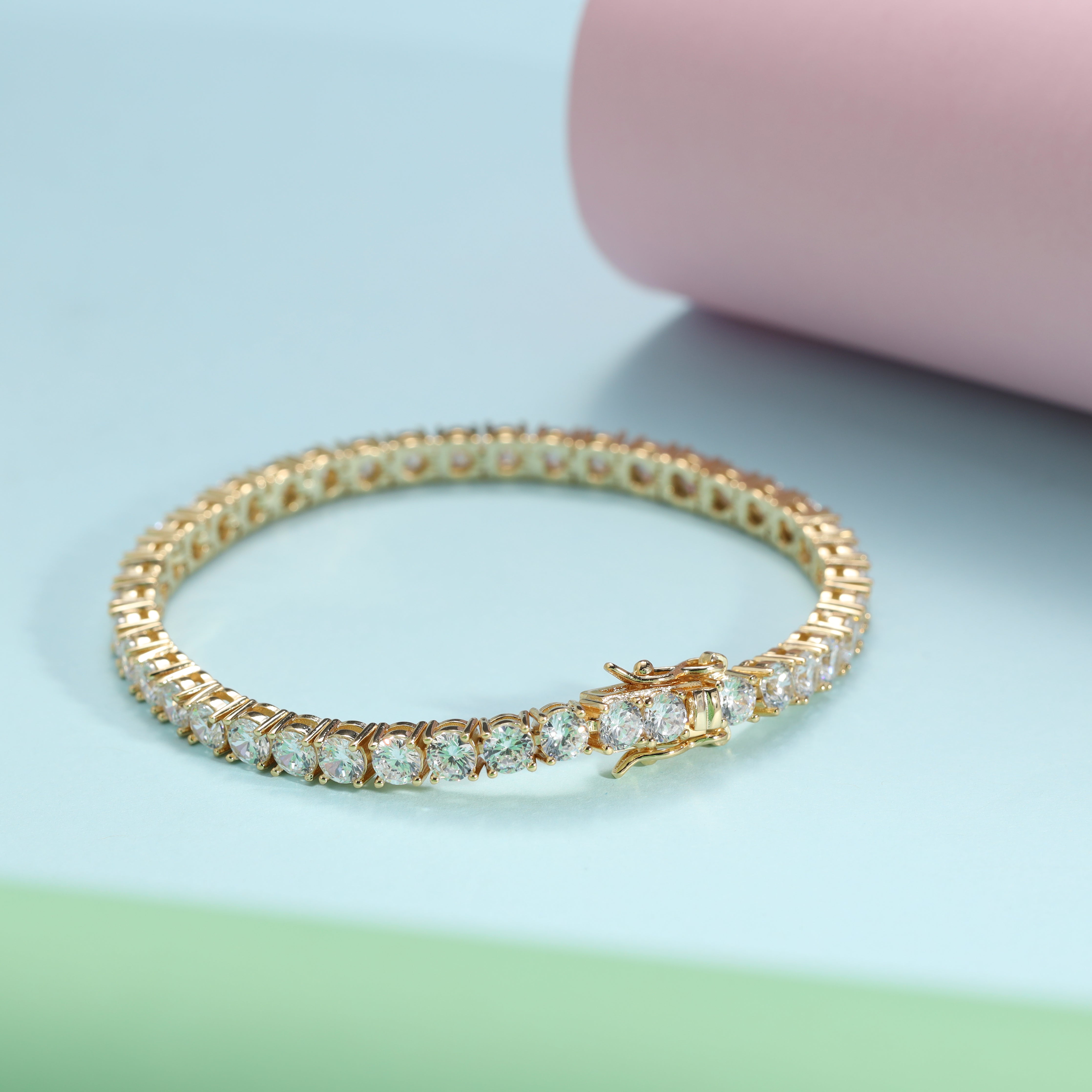 Tennis Chain Armband 4mm aus Edelstahl 18K Vergoldet - Taipan Schmuck