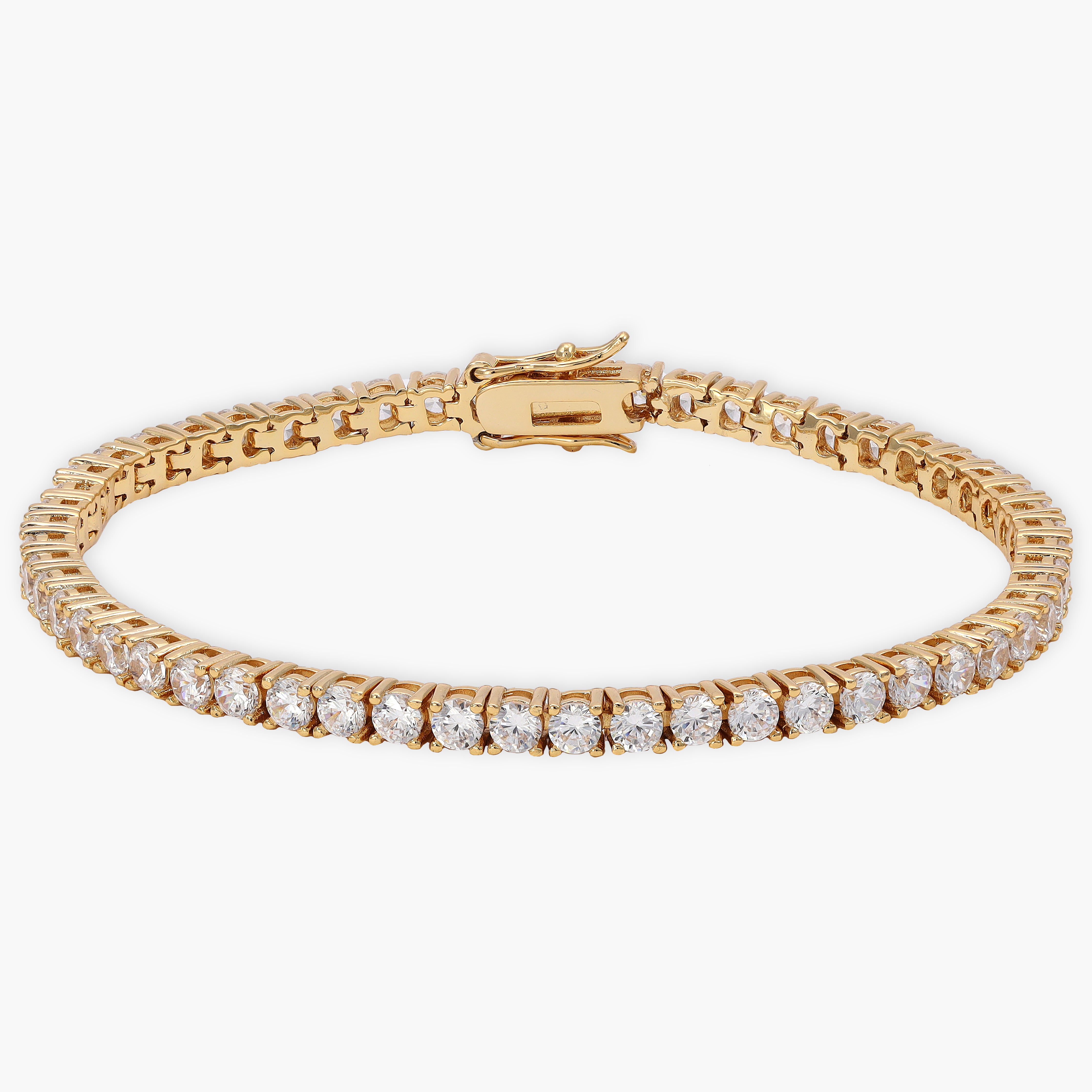 Tennis Chain Armband 3mm aus Edelstahl 18K Vergoldet - Taipan Schmuck