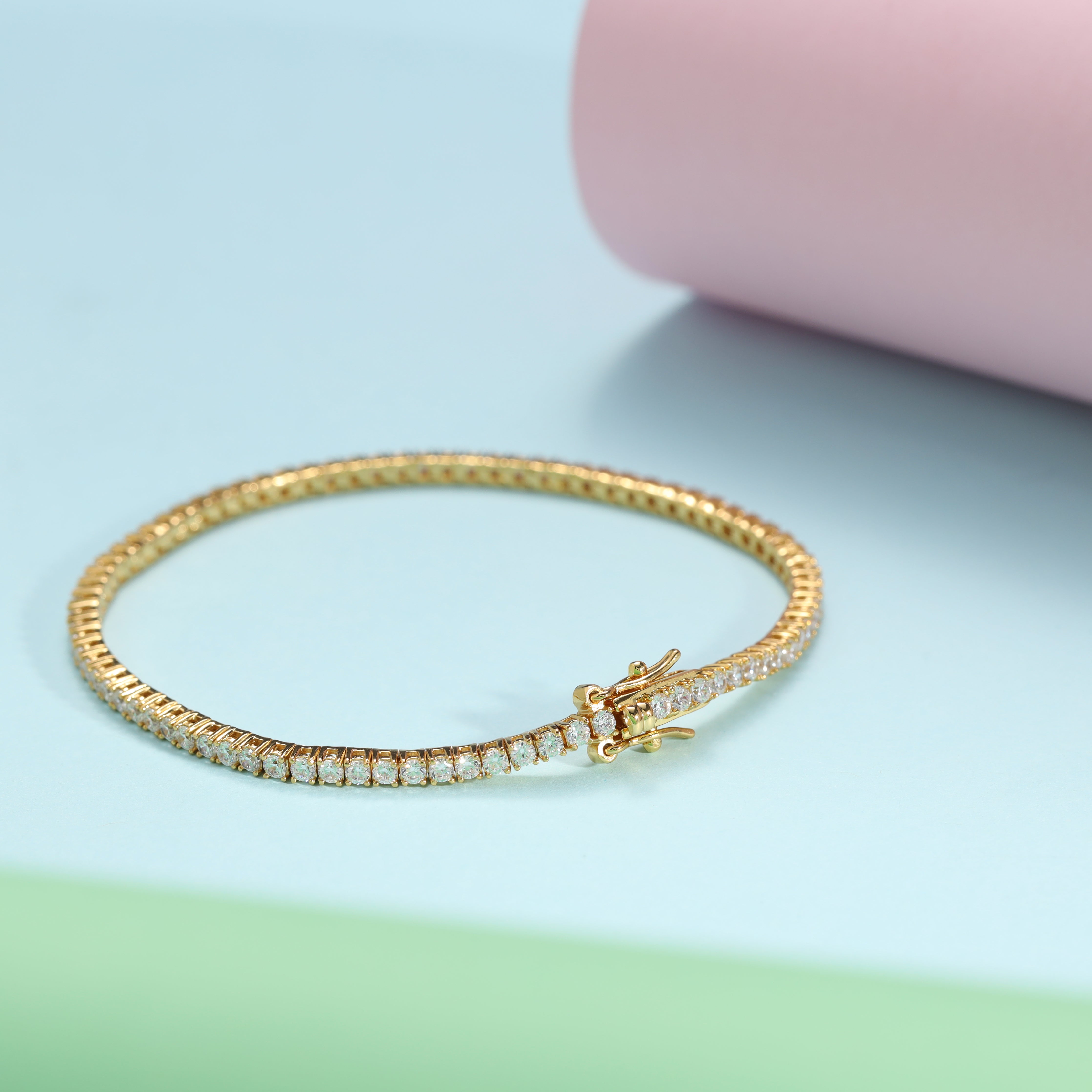 Tennis Chain Armband 2mm aus Edelstahl 18K Vergoldet - Taipan Schmuck