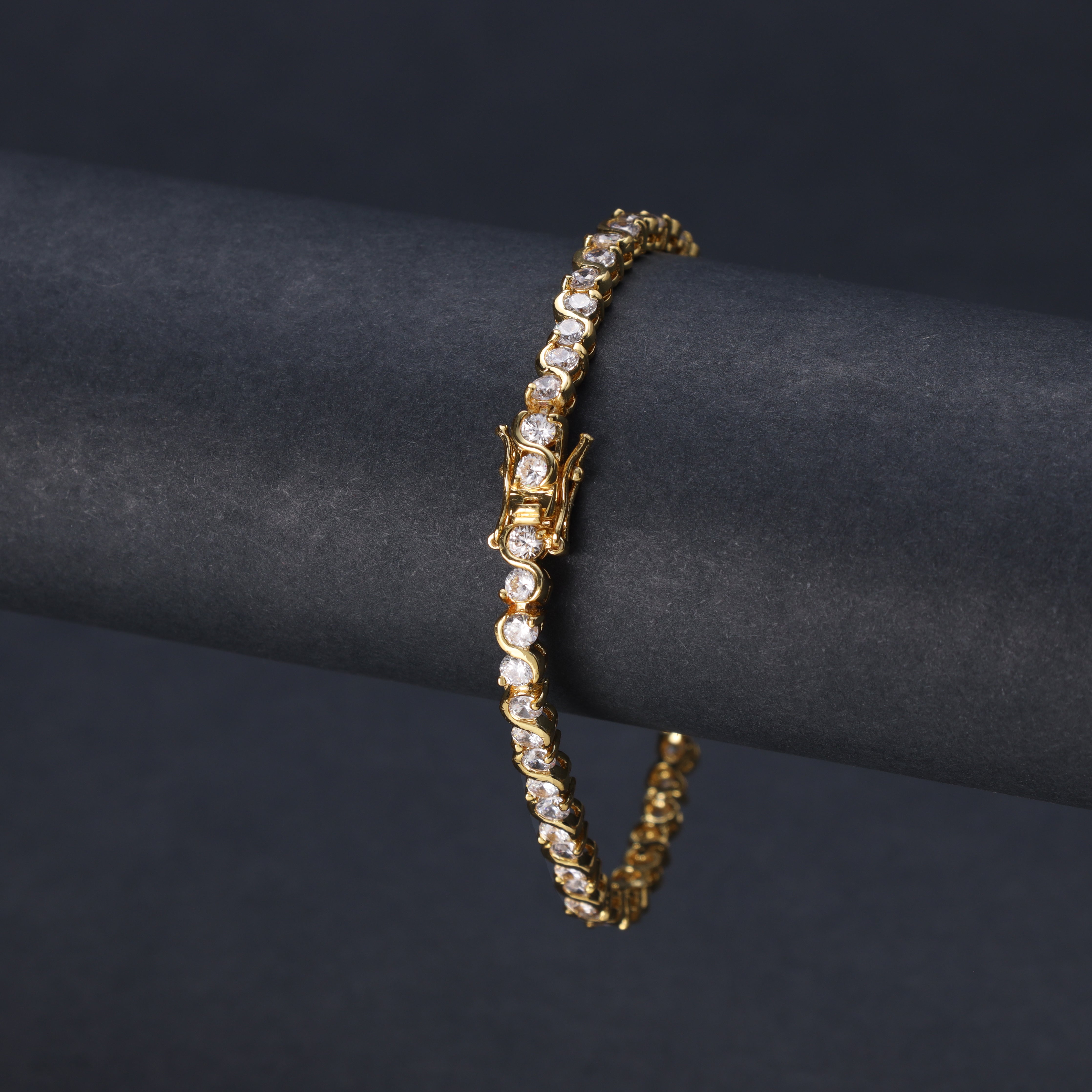 Tennis Chain Armband 4mm aus Edelstahl 18K Vergoldet - Taipan Schmuck