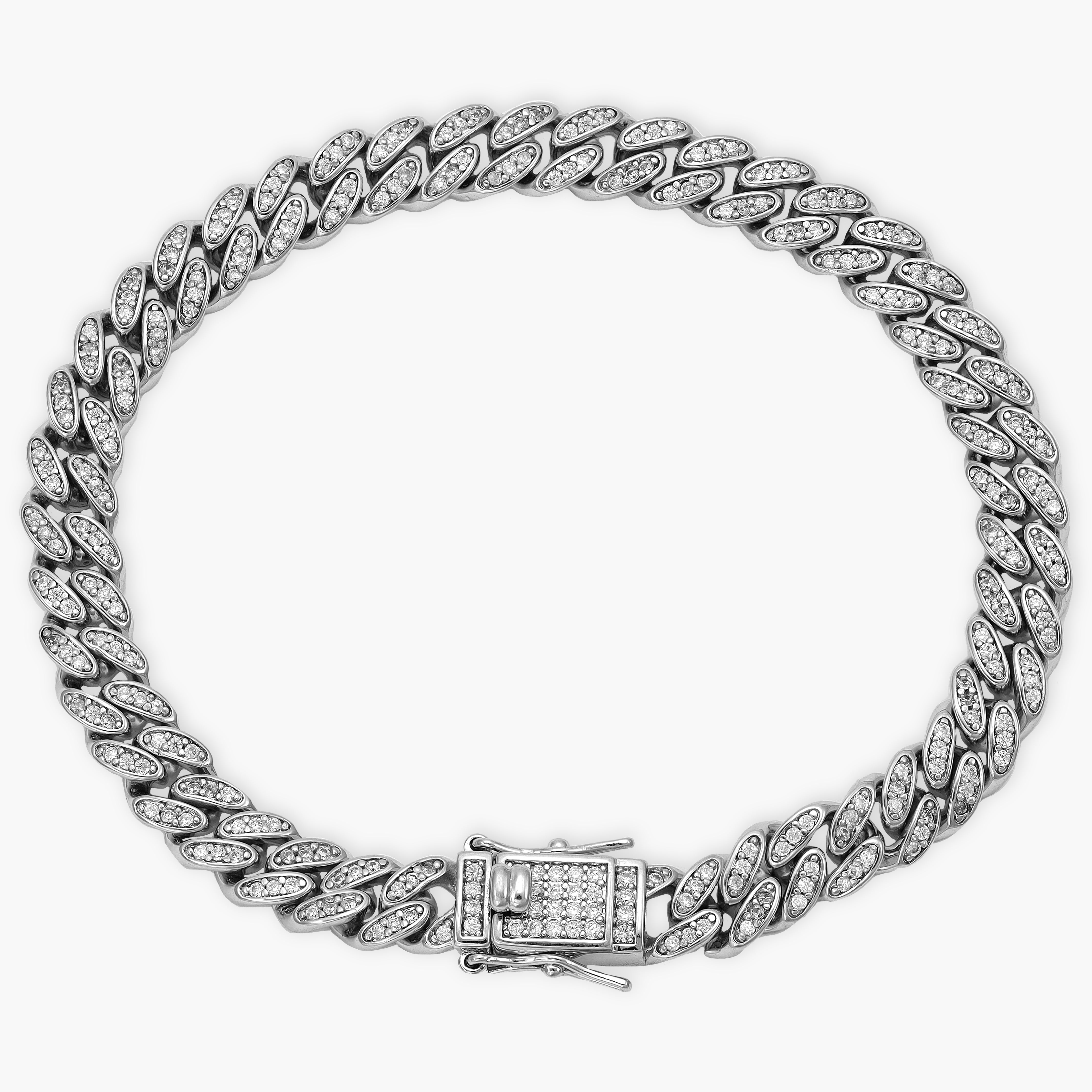 Iced out stil Miami Cuban Armband 6mm aus Edelstahl - Taipan Schmuck