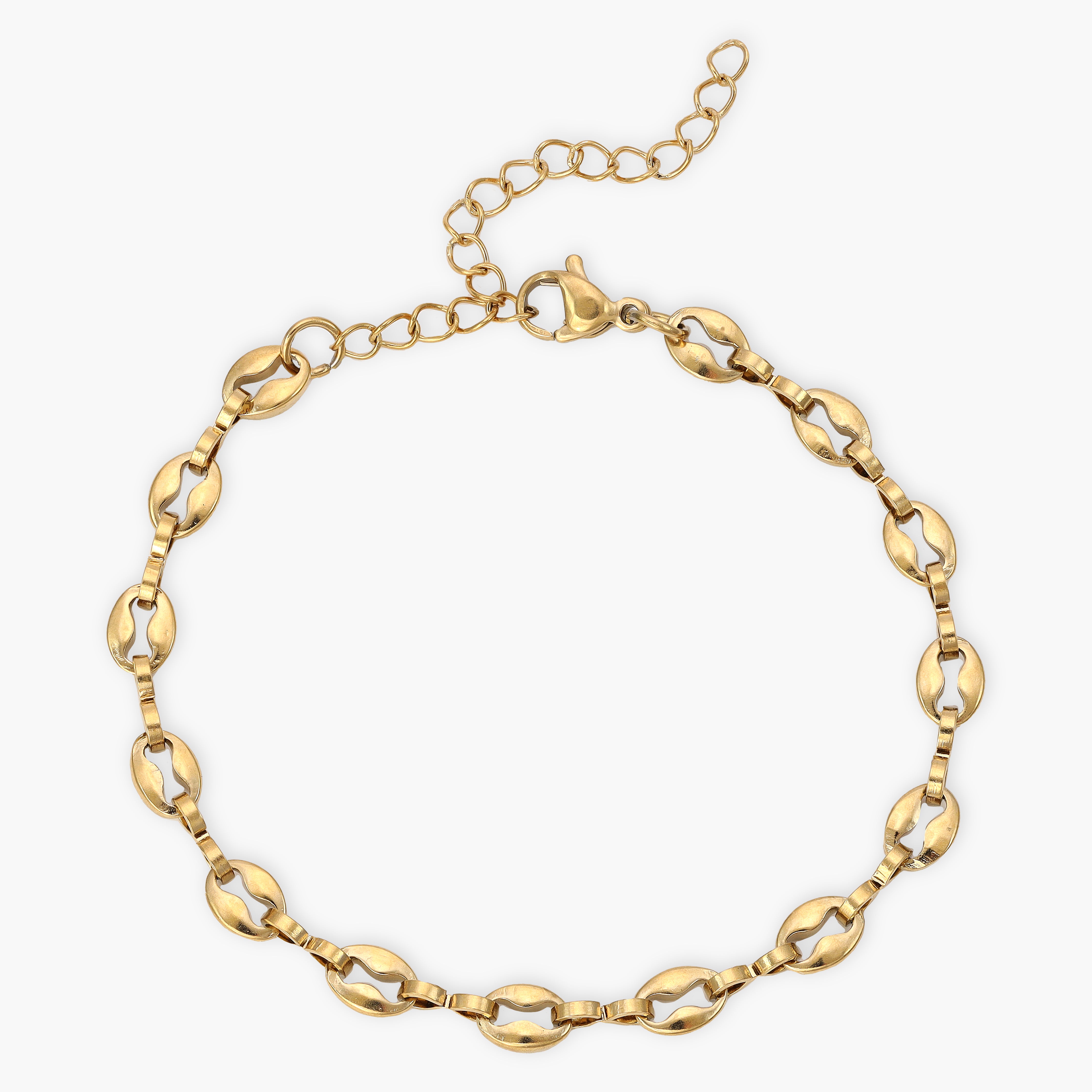 Bohnenkette Armband 5mm aus Edelstahl 18K Vergoldet - Taipan Schmuck