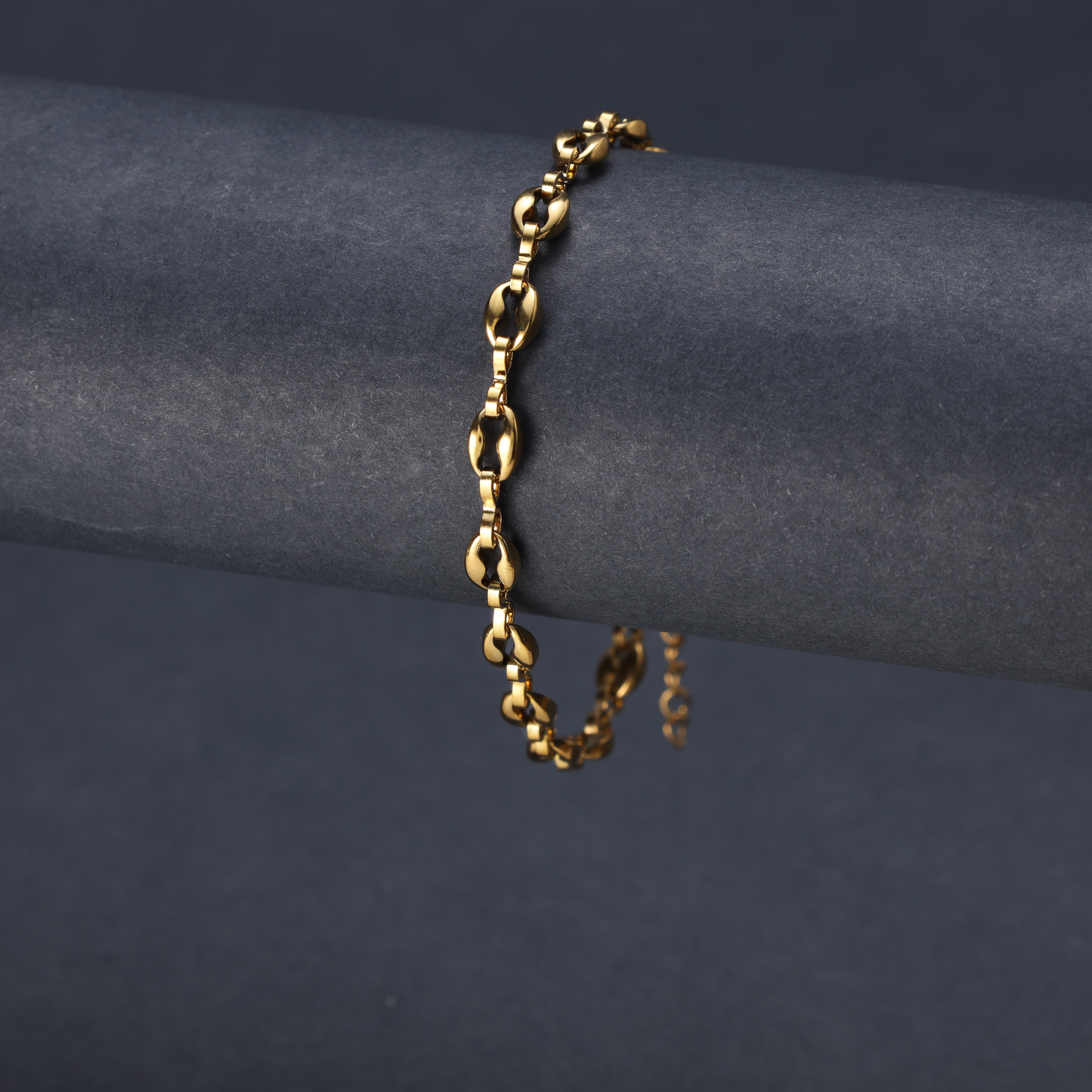Bohnenkette Armband 5mm aus Edelstahl 18K Vergoldet - Taipan Schmuck