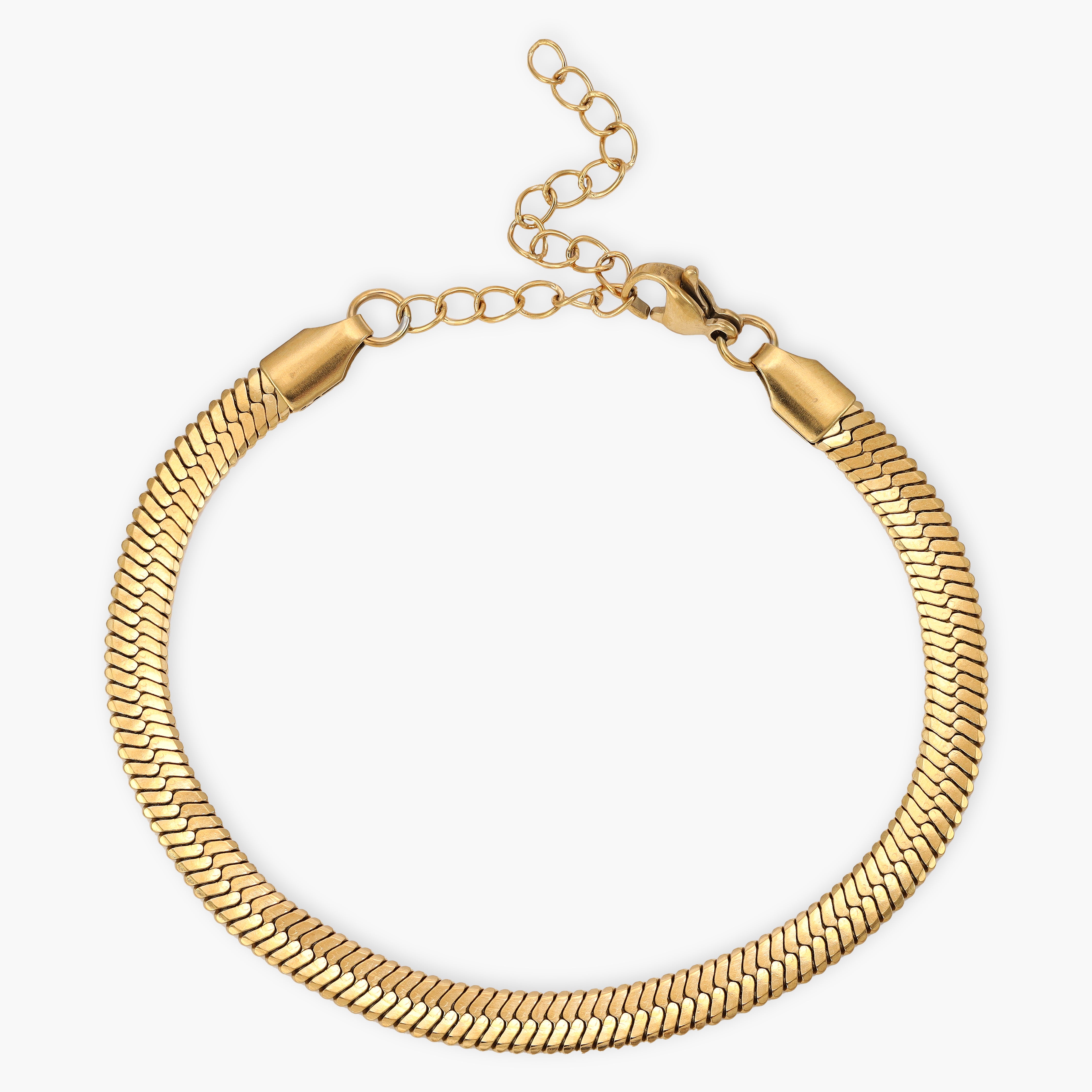 Herringbone Armband 5mm aus Edelstahl 18K Vergoldet - Taipan Schmuck