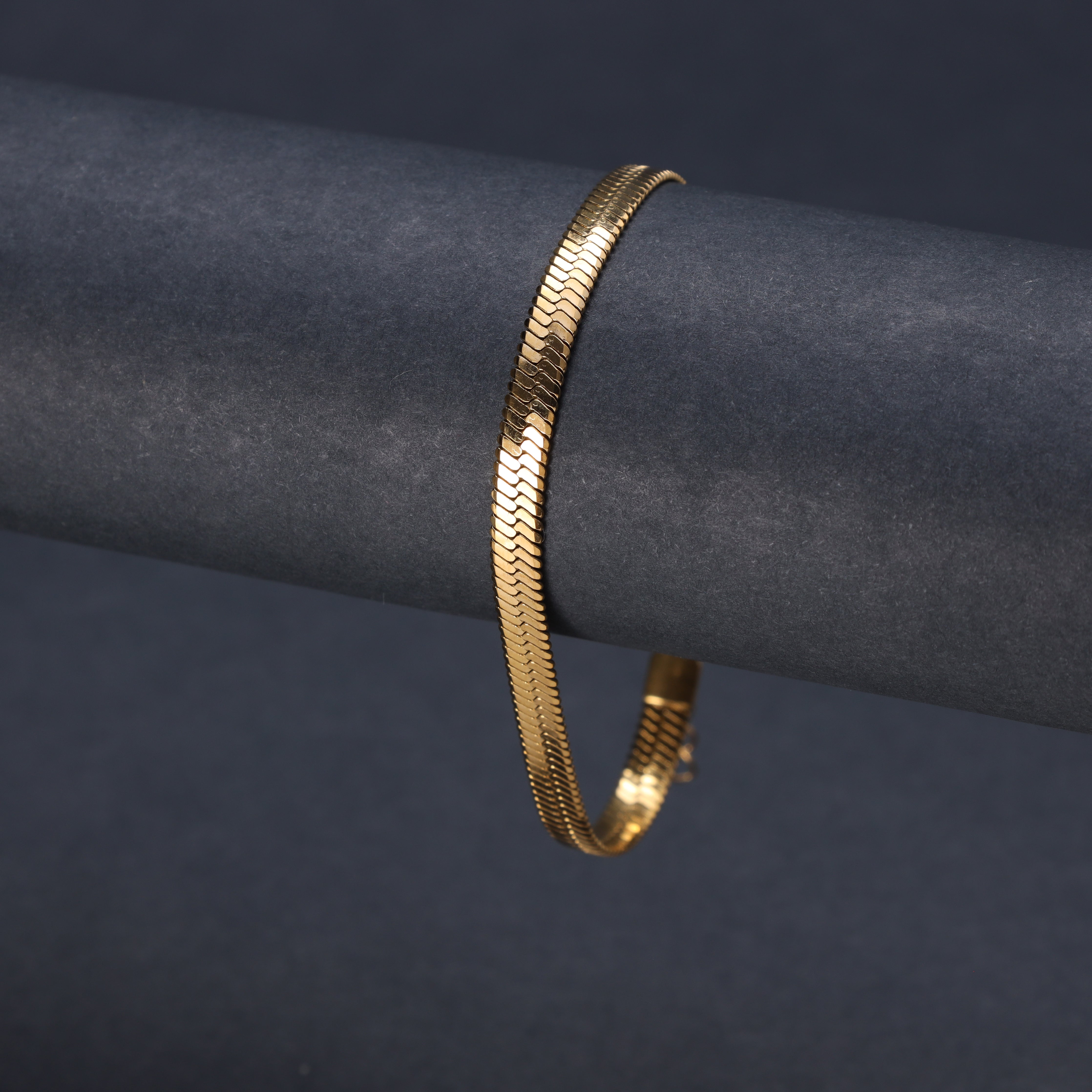 Herringbone Armband 5mm aus Edelstahl 18K Vergoldet - Taipan Schmuck