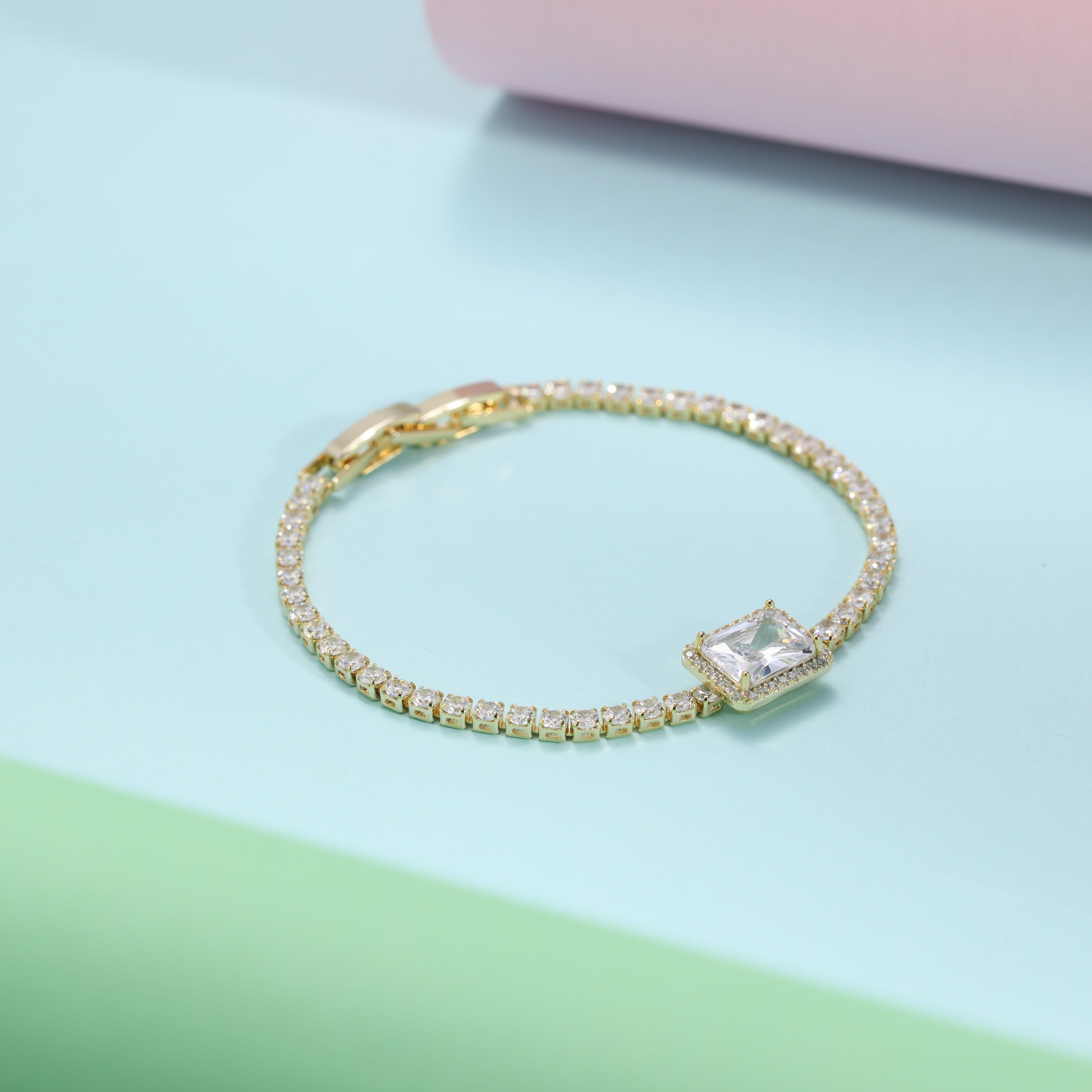 Damen Tennis Chain Armband 2,5mm aus Edelstahl 18K Vergoldet - Taipan Schmuck