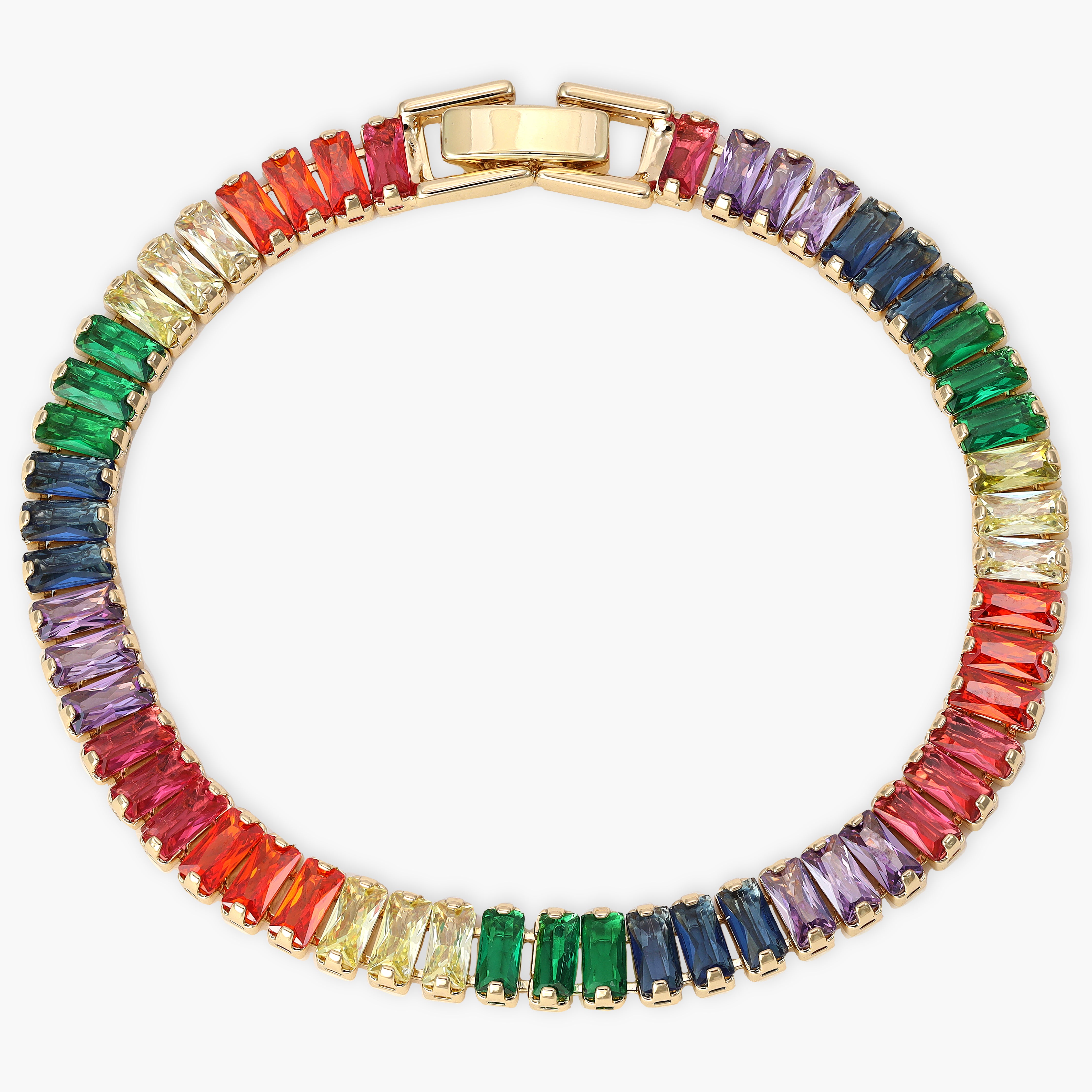 Damen Tennis Chain multicolor Armband 6mm aus Edelstahl 18K Vergoldet - Taipan Schmuck