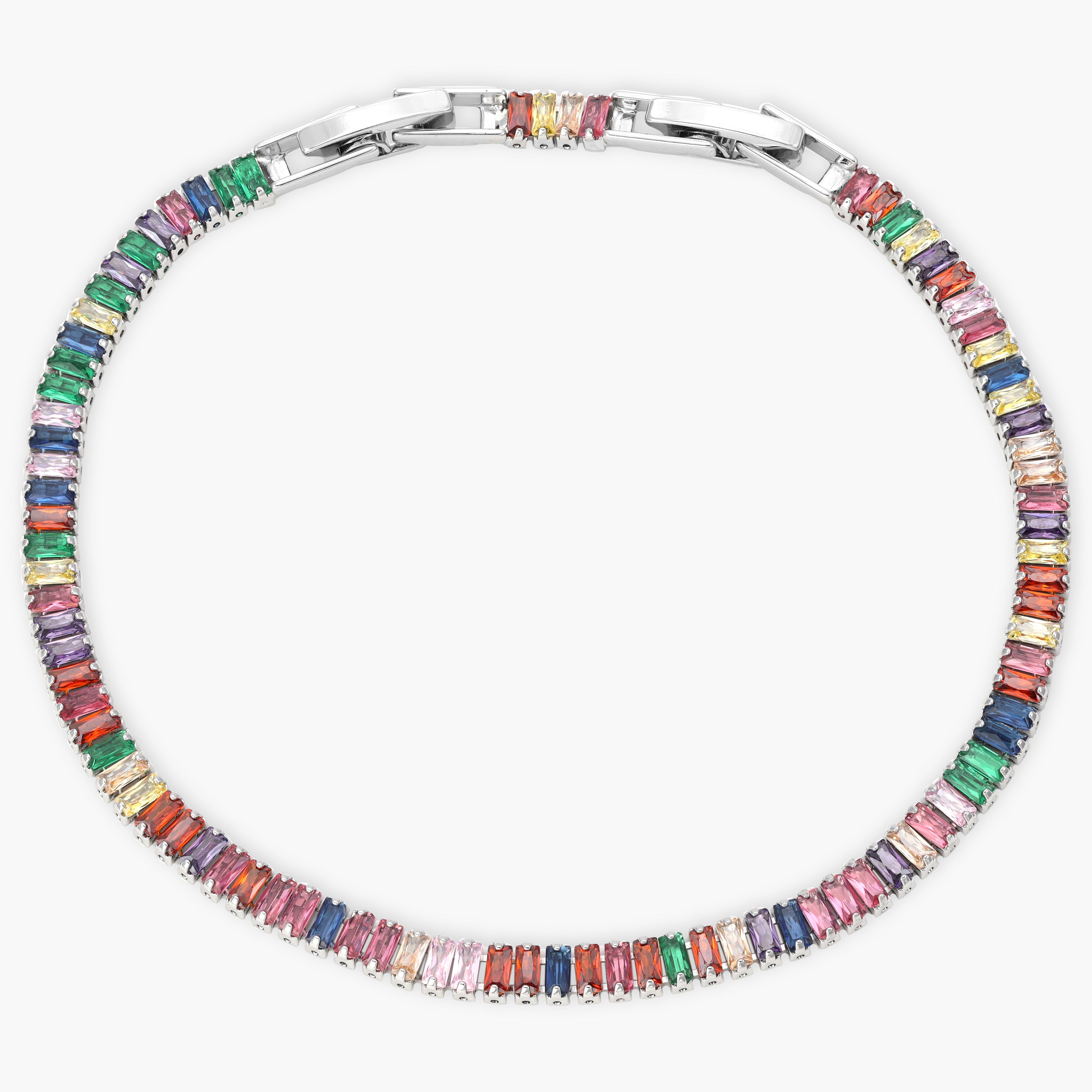 Damen Tennis Chain Iced out stil multicolor Armband 3mm aus Edelstahl - Taipan Schmuck