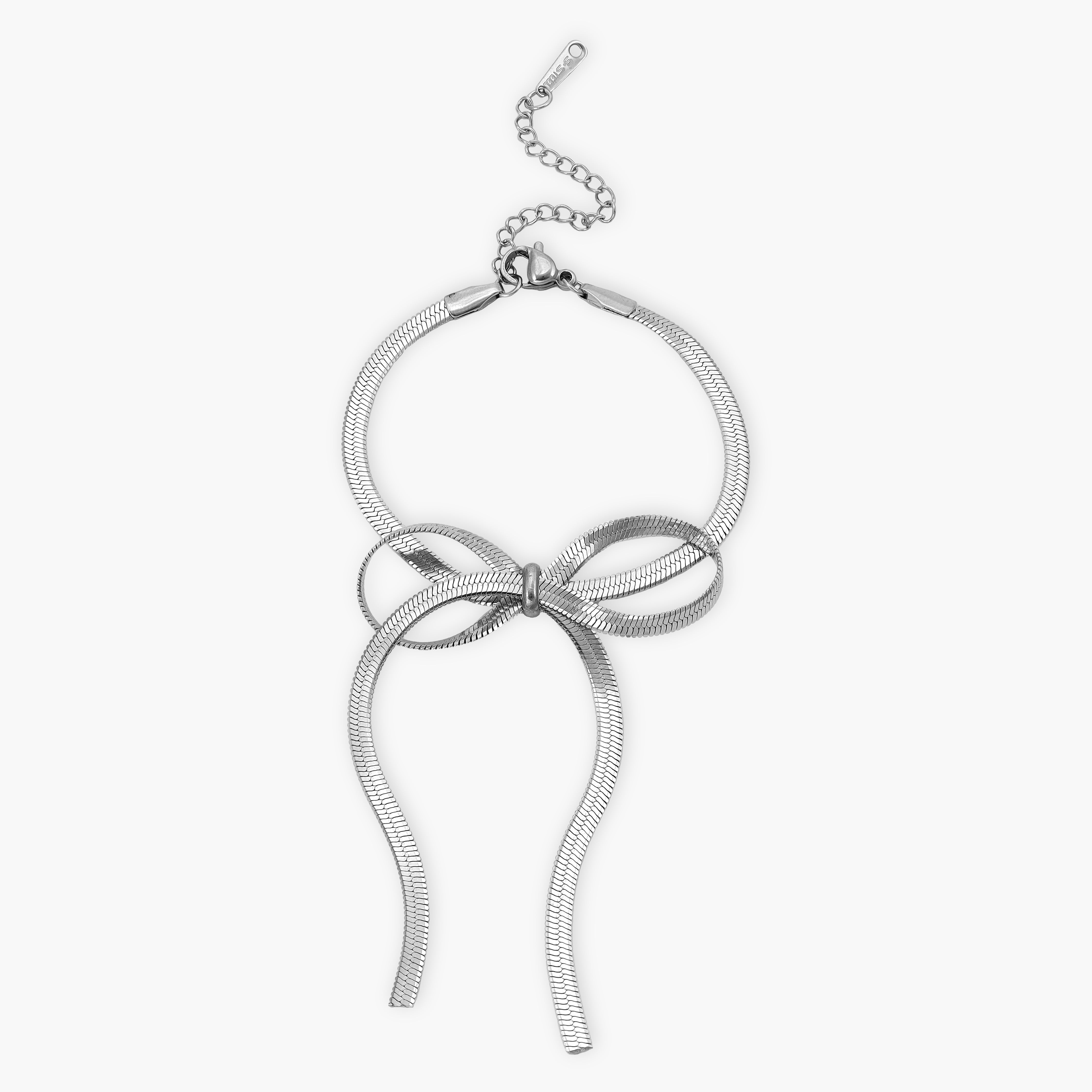 Damen Herringbone Armband mit ribbon 3mm aus Edelstahl - Taipan Schmuck
