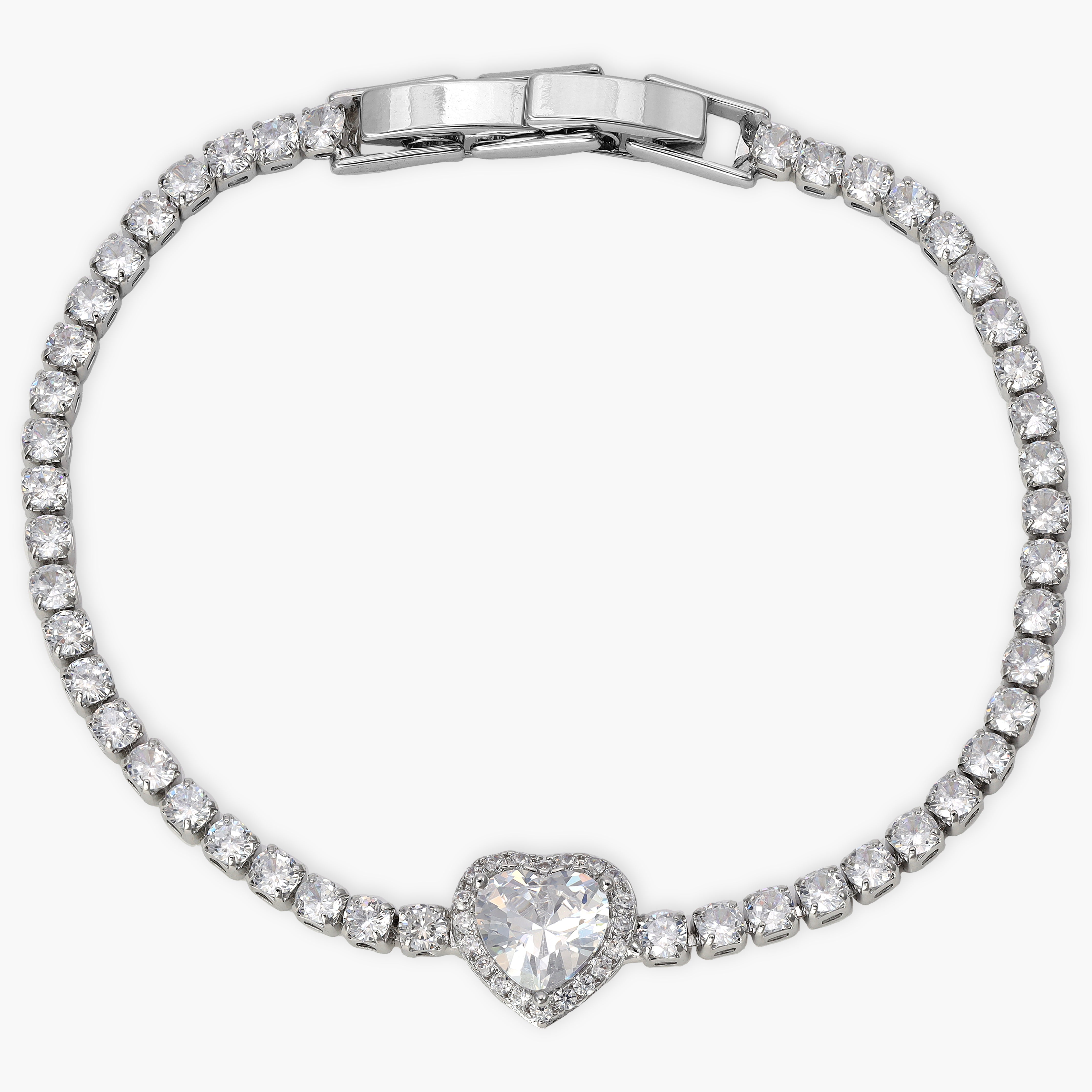 Damen Tennis Chain Iced out stil mit Hertz Armband 2mm aus Edelstahl - Taipan Schmuck