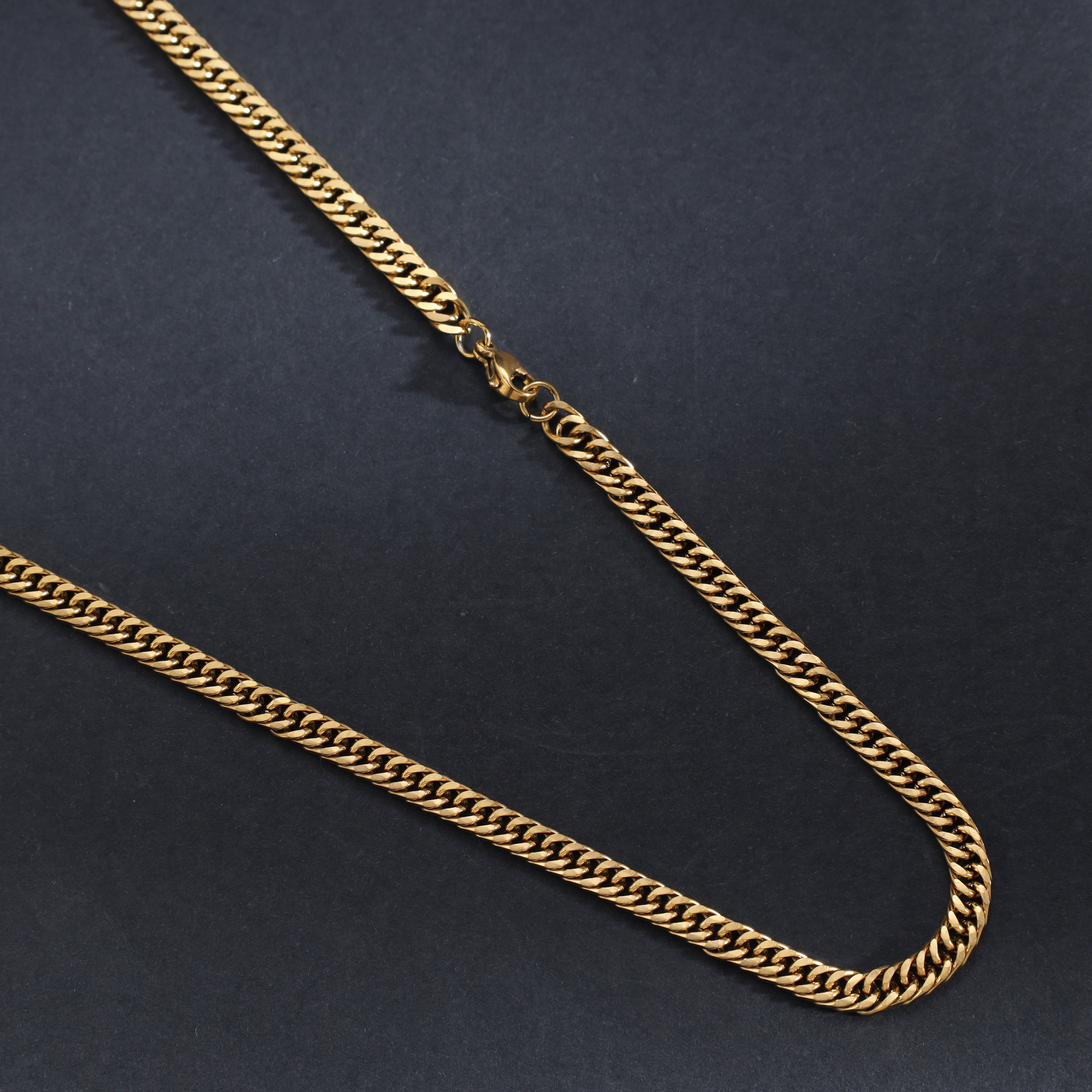 Doppel Panzerkette 5mm aus Edelstahl 18K Vergoldet - Taipan Schmuck