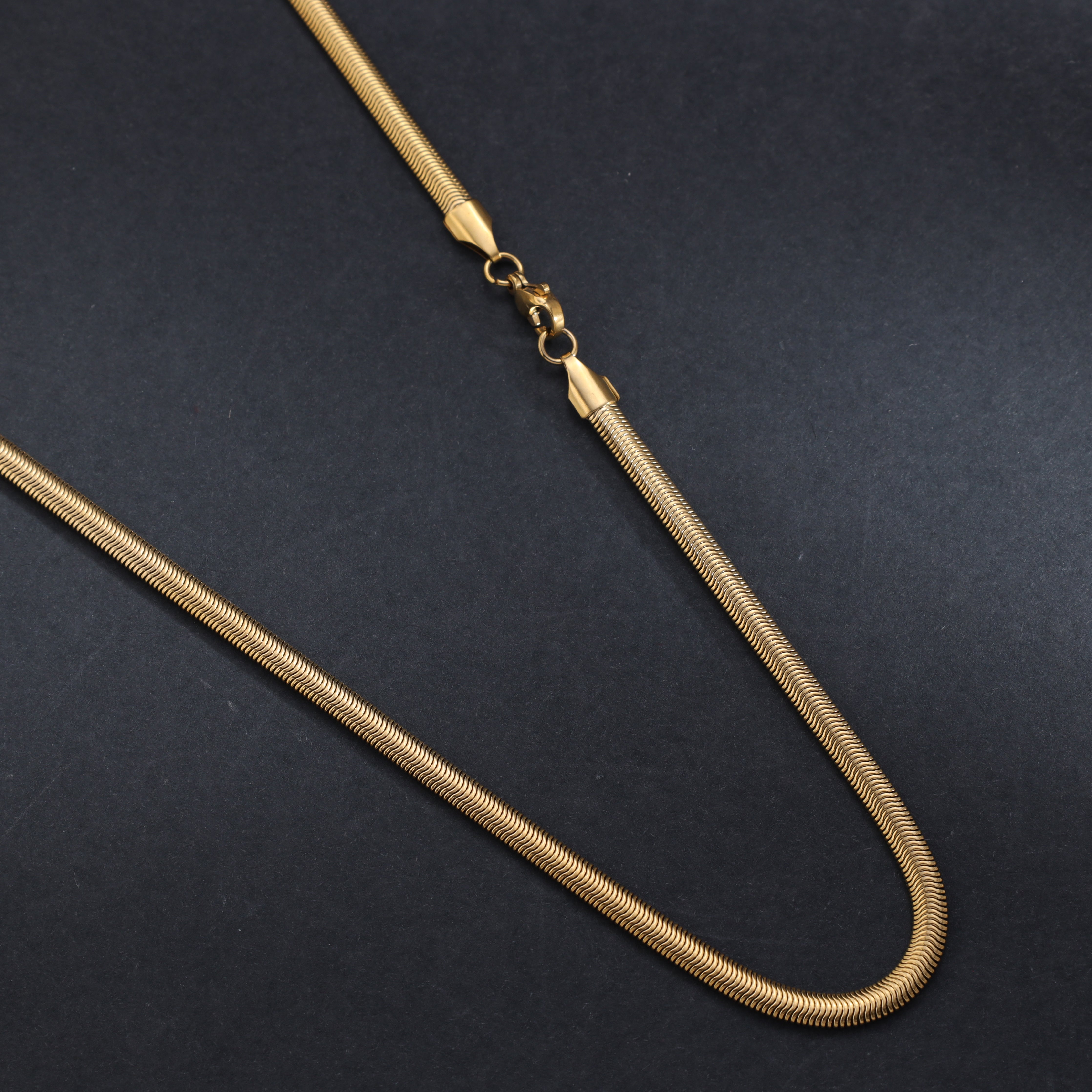 Herringbone 4mm aus Edelstahl 18K Vergoldet - Taipan Schmuck