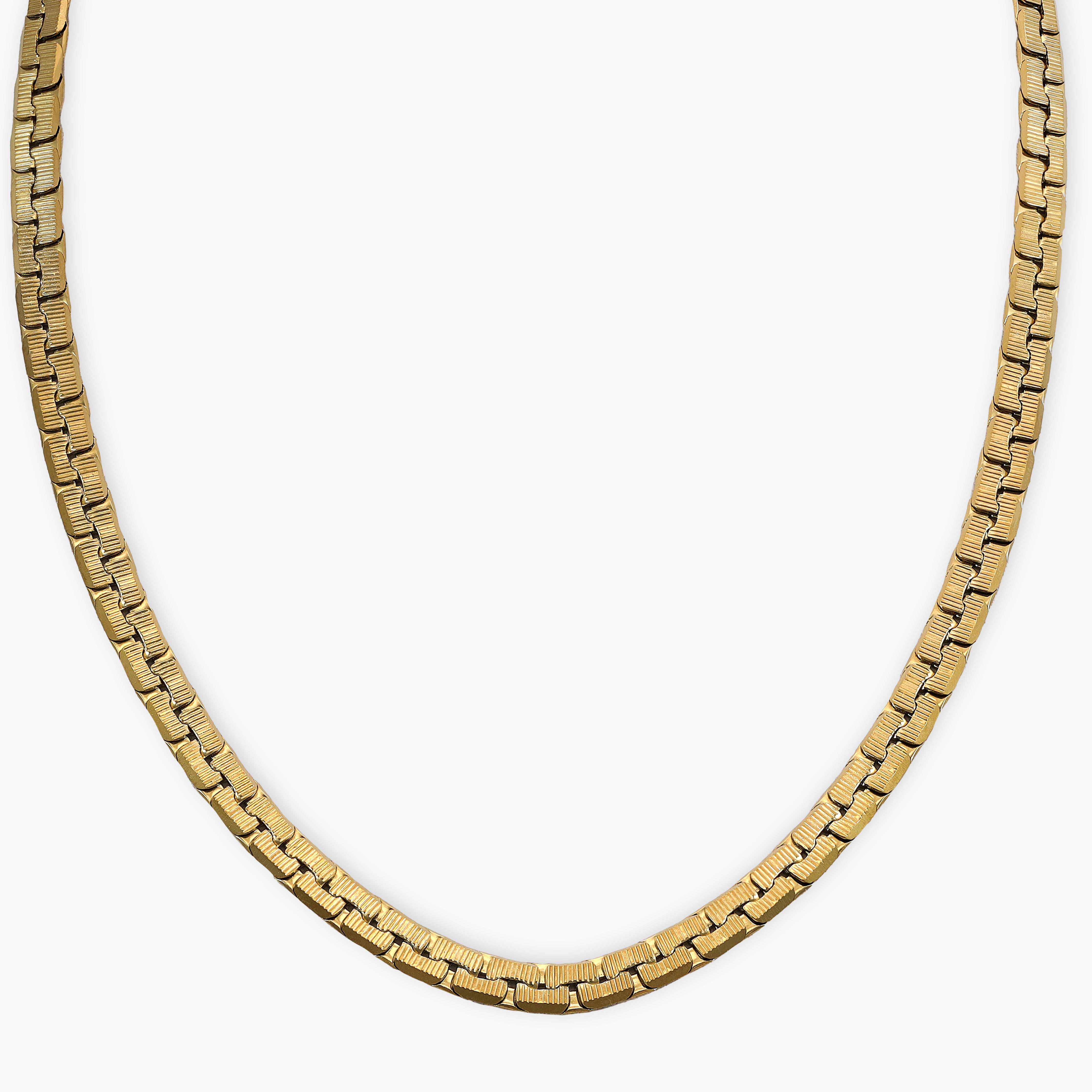 Flache kette 4mm aus Edelstahl 18K Vergoldet - Taipan Schmuck