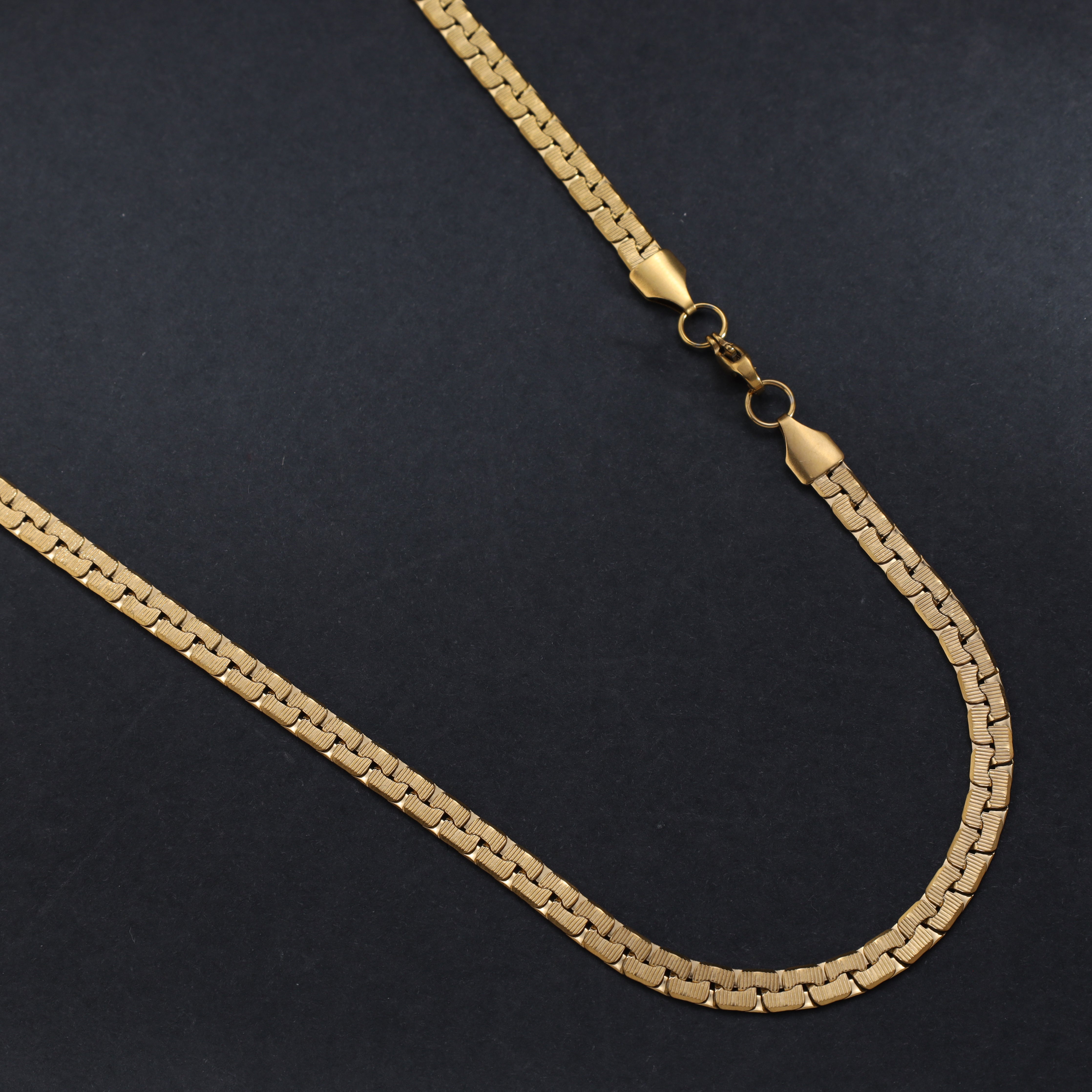 Flache kette 4mm aus Edelstahl 18K Vergoldet - Taipan Schmuck