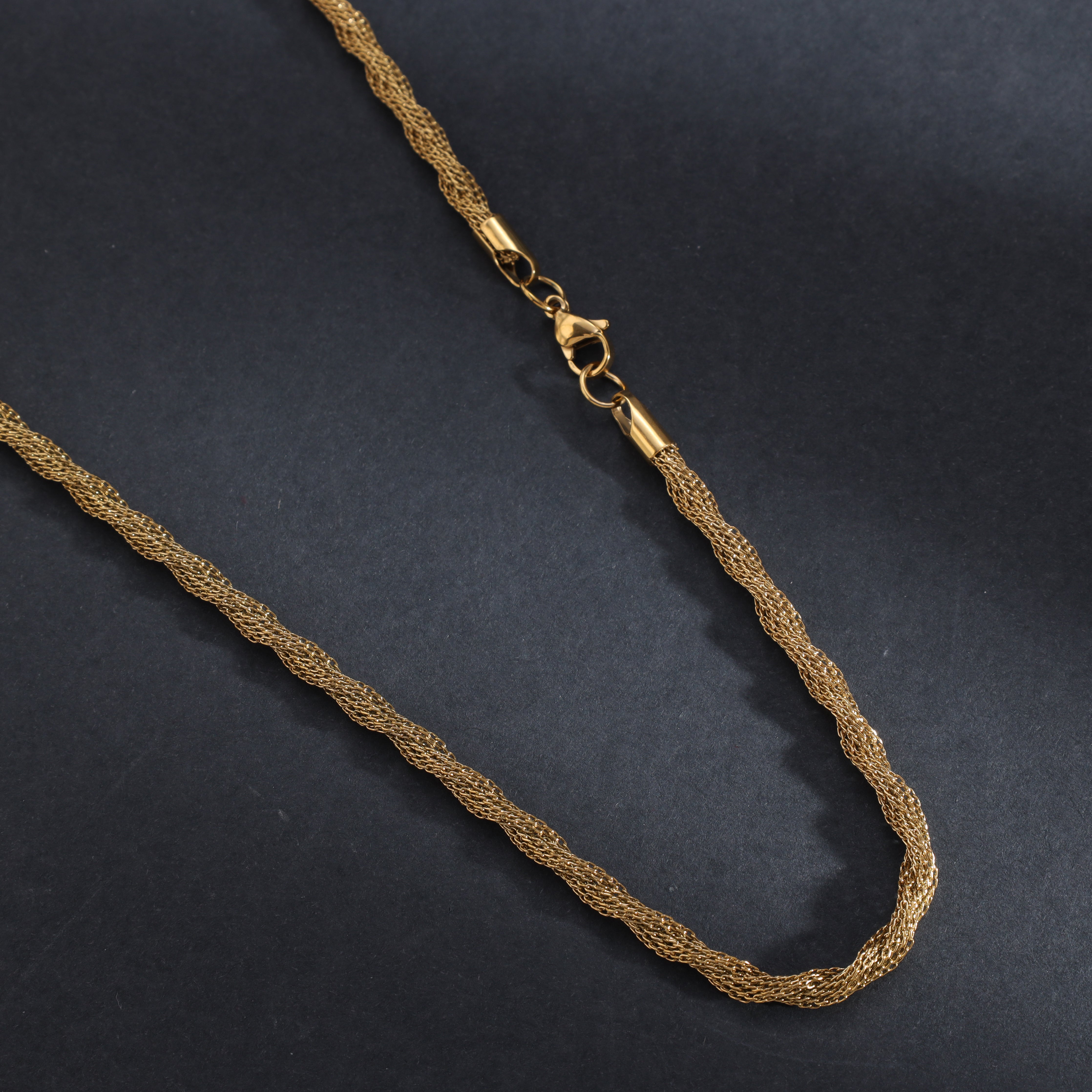 Rope Chain 3mm aus Edelstahl 18K Vergoldet - Taipan Schmuck