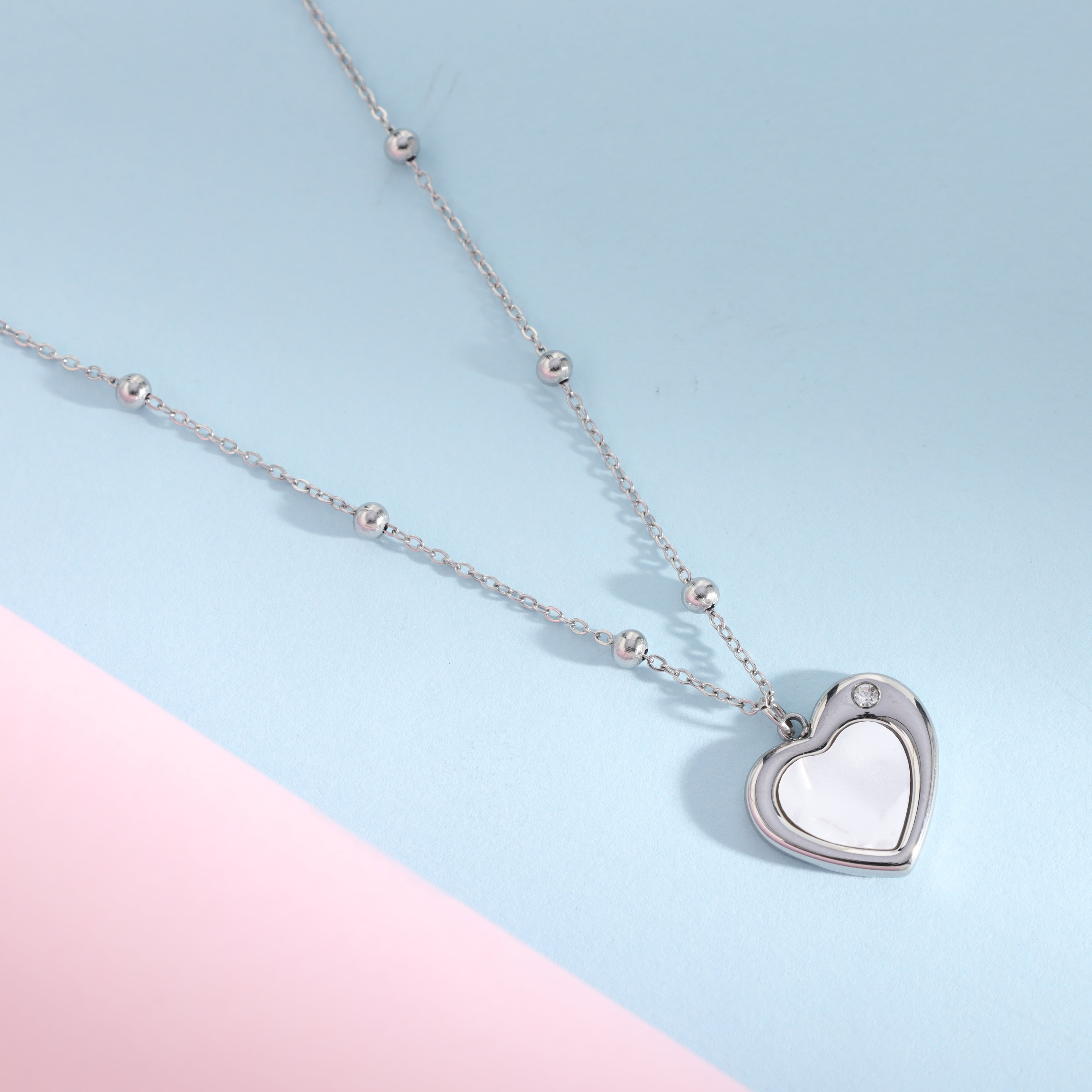Damen Ankerkette mit hertz 1mm aus Edelstahl - Taipan Schmuck