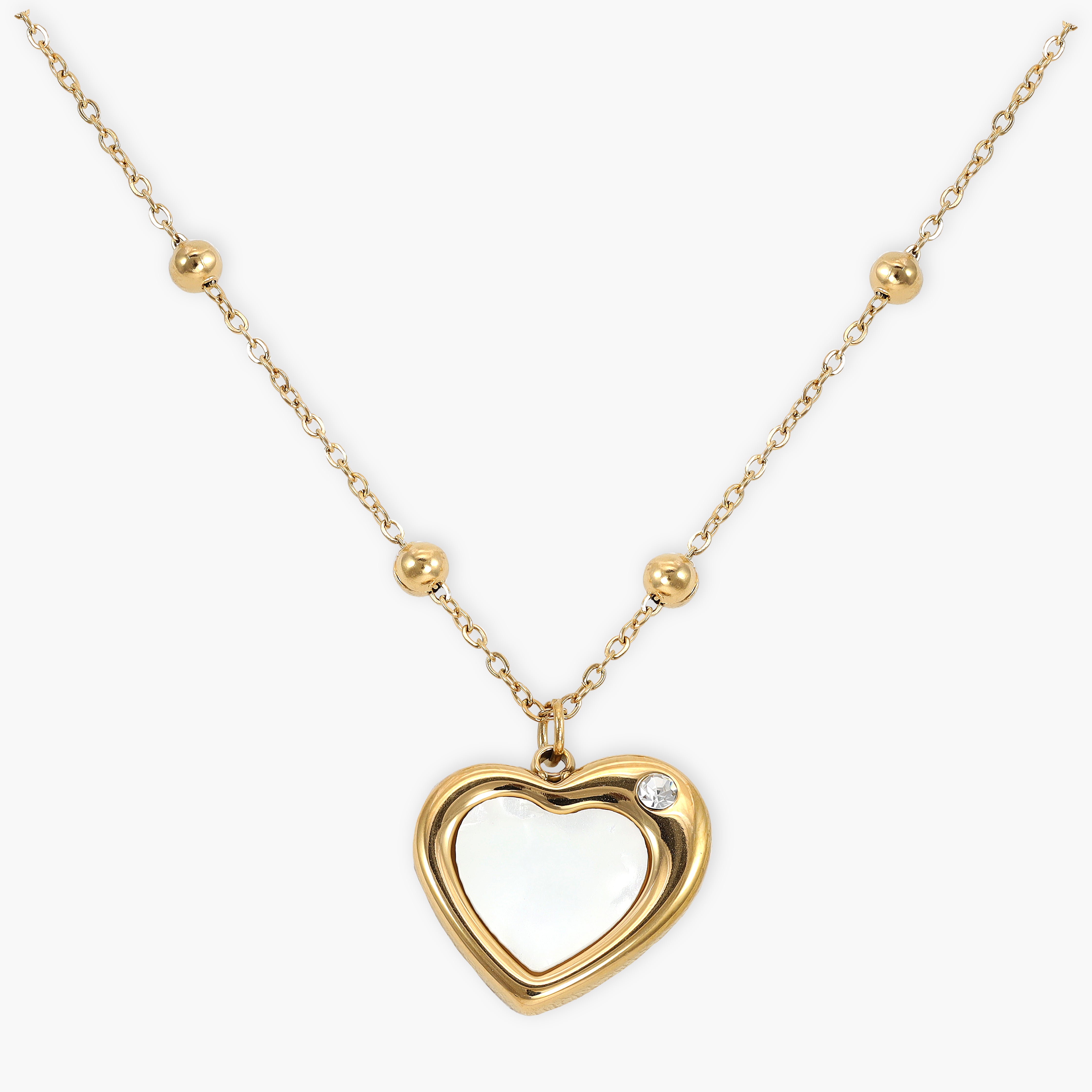 Damen Ankerkette mit hertz 1mm aus Edelstahl 18K Vergoldet - Taipan Schmuck