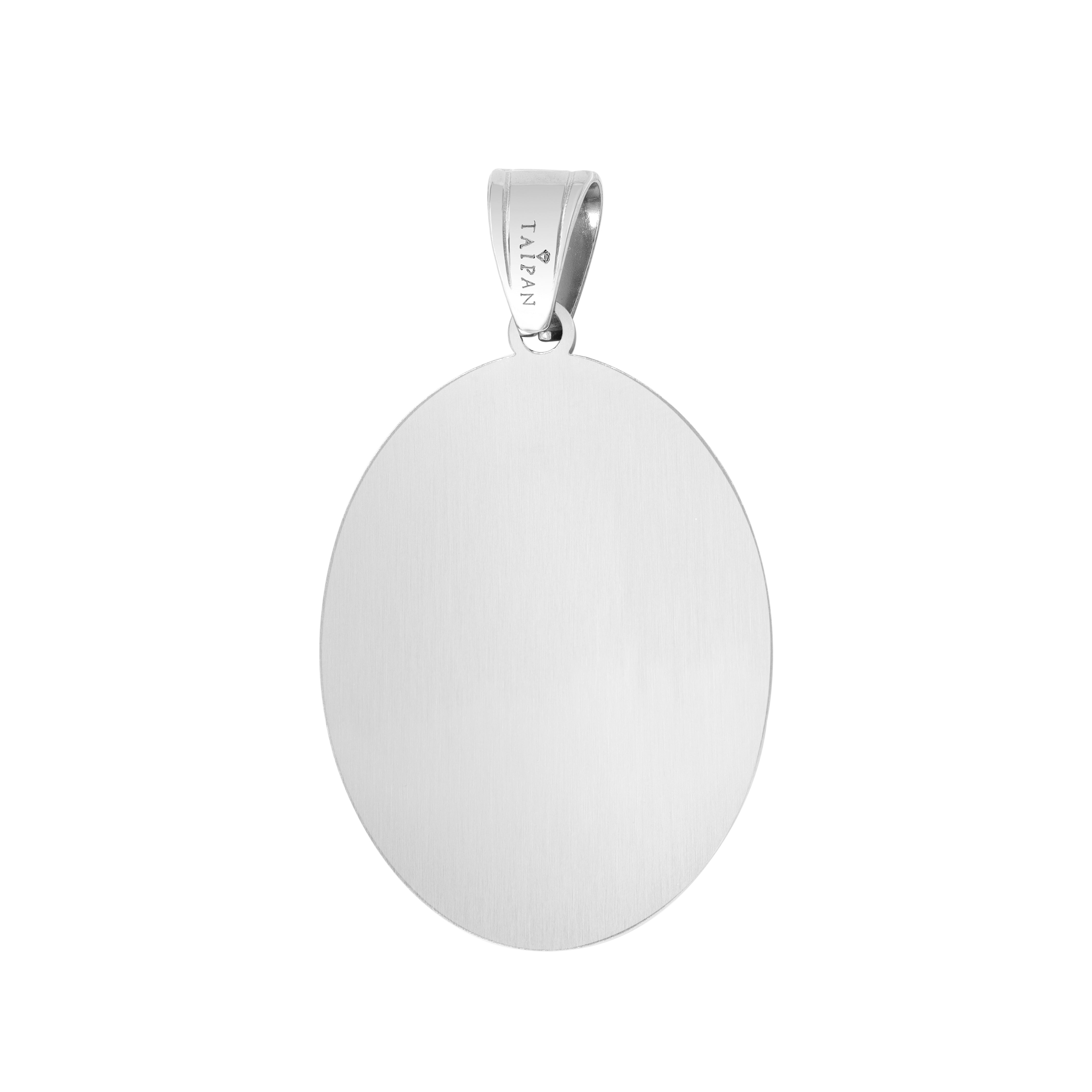 Löwe Anhänger oval aus Edelstahl - Taipan Schmuck