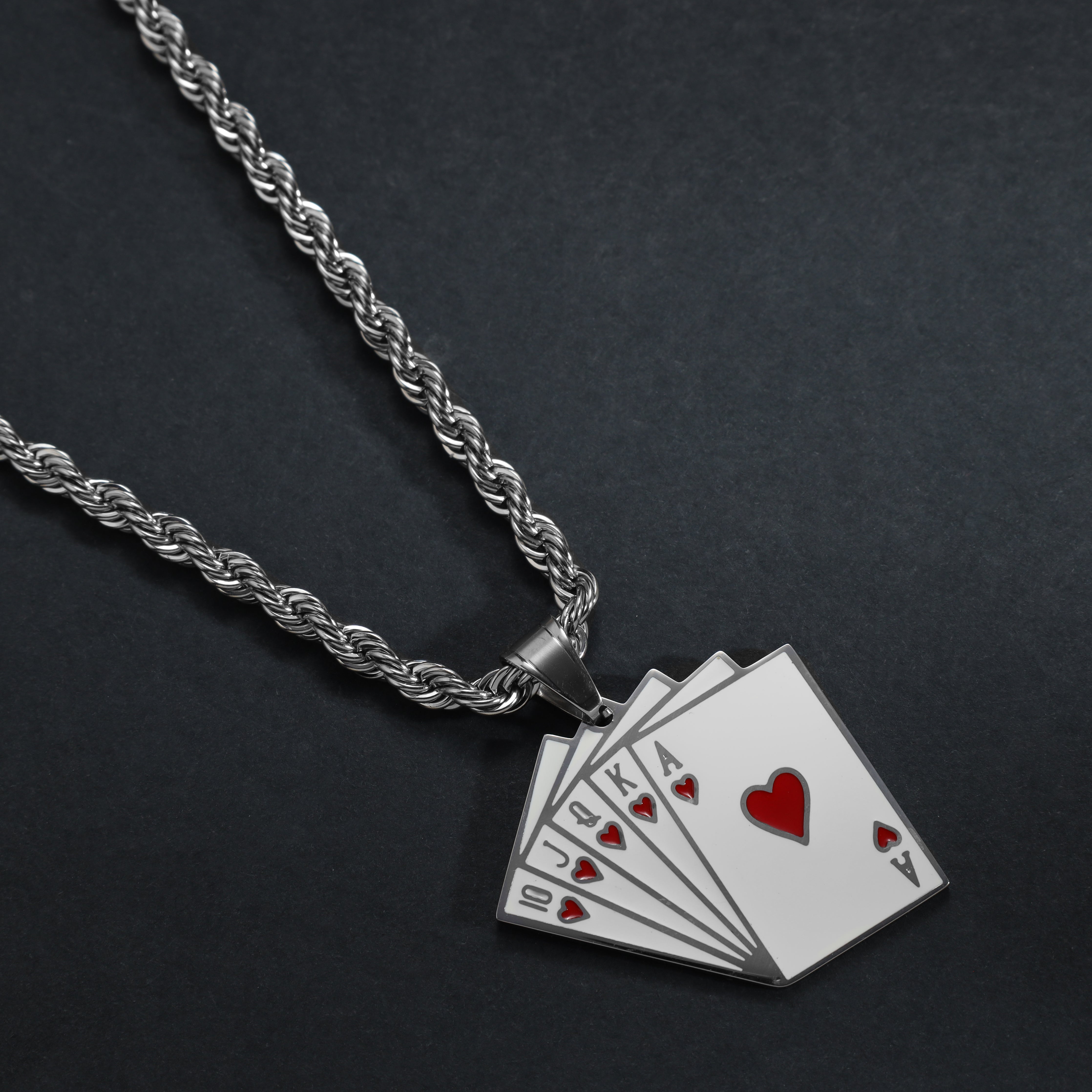 Poker Karten Kartenspiel Royal Flash aus Edelstahl - Taipan Schmuck
